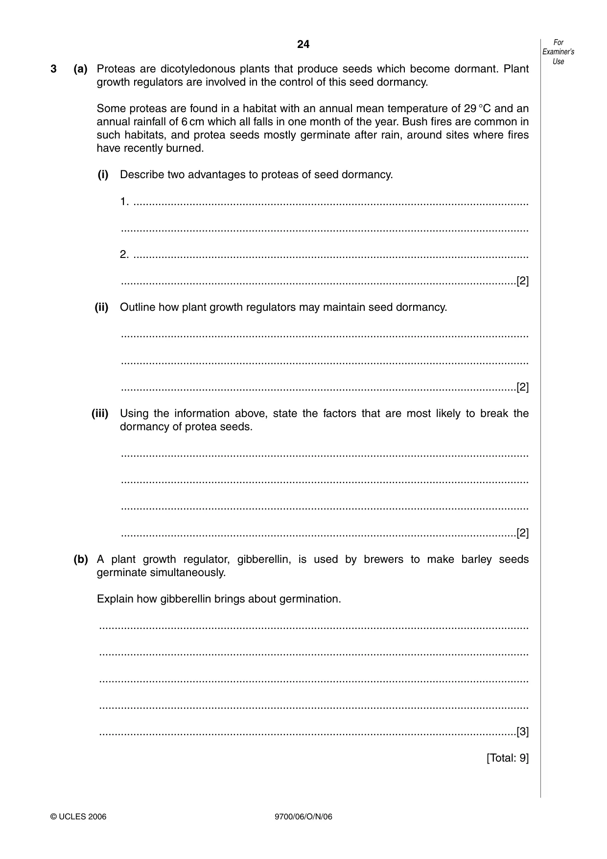 Cambridge A Level Biology 9700 2006 Oct/Nov Paper 6 · Variant 1 question paper, page 24 of 36