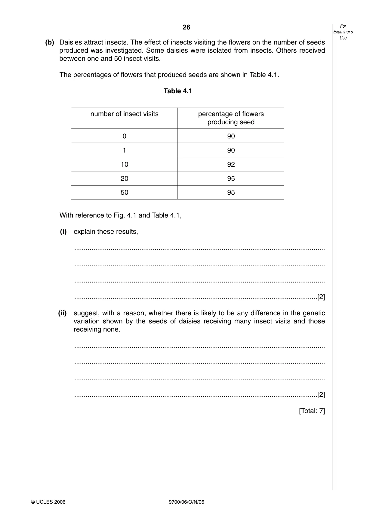 Cambridge A Level Biology 9700 2006 Oct/Nov Paper 6 · Variant 1 question paper, page 26 of 36