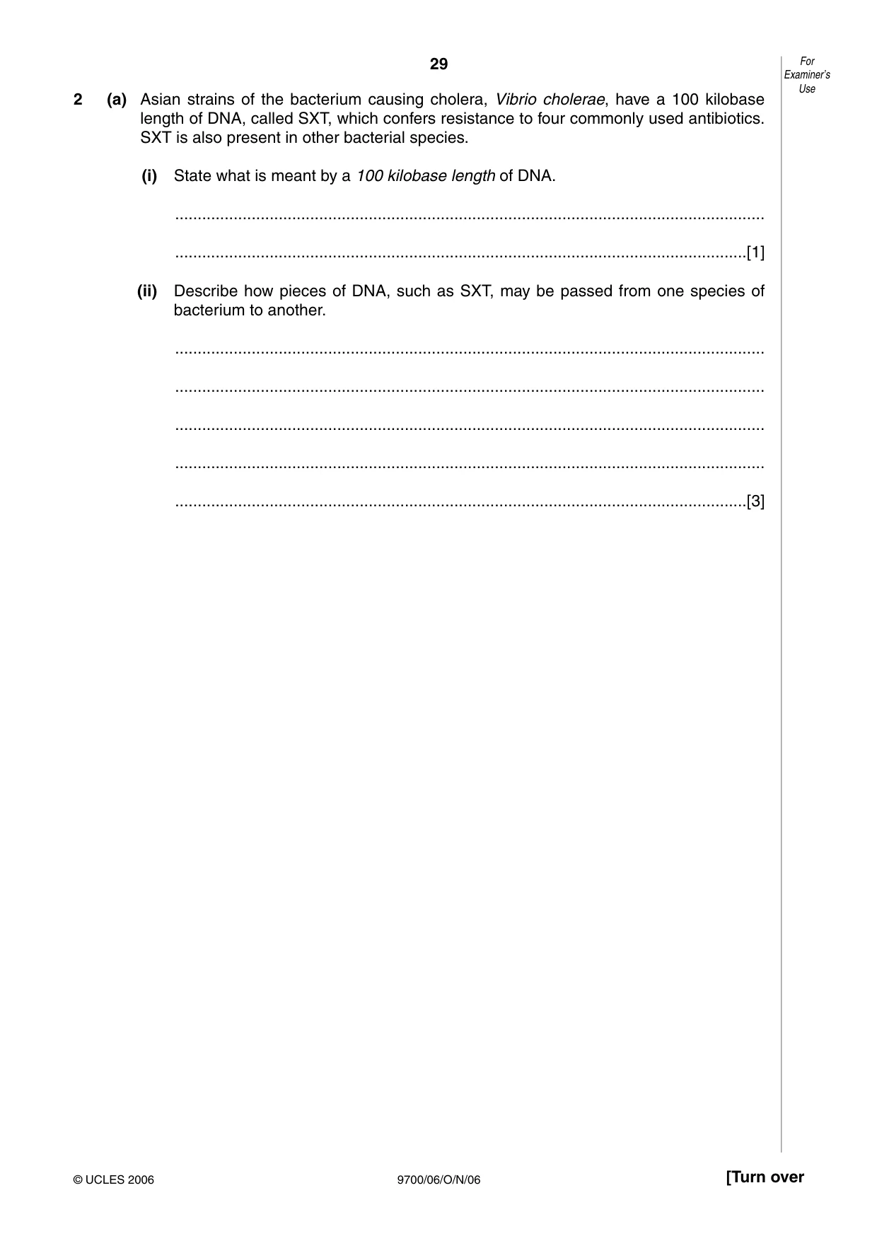 Cambridge A Level Biology 9700 2006 Oct/Nov Paper 6 · Variant 1 question paper, page 29 of 36