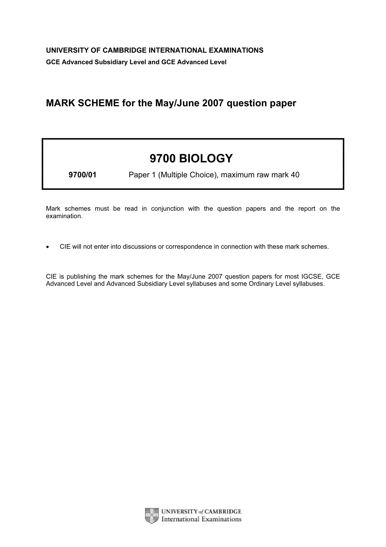 Mark scheme, page 1 of 2