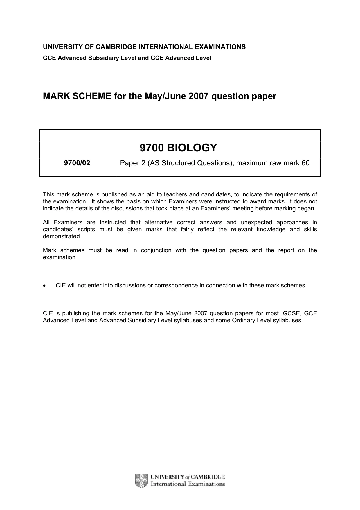 Mark scheme, page 1 of 7