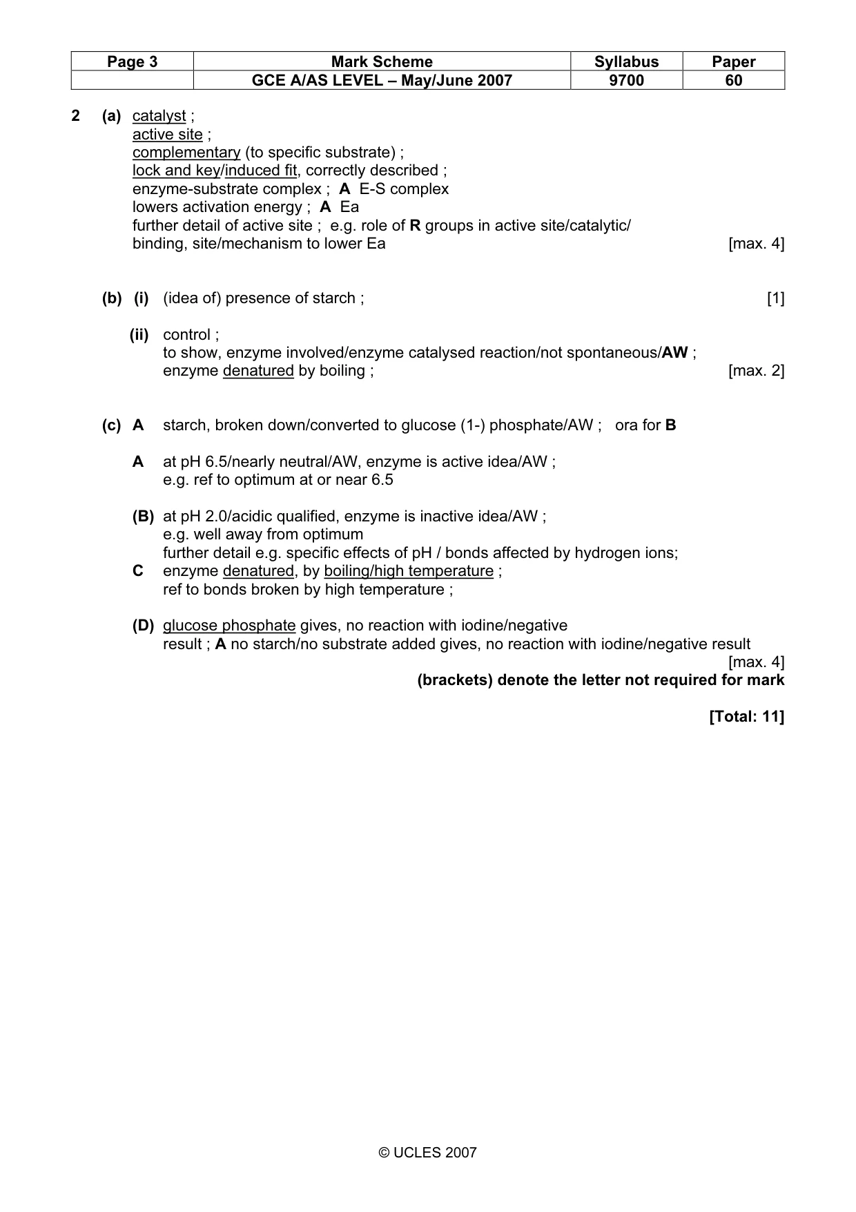 Mark scheme, page 3 of 7