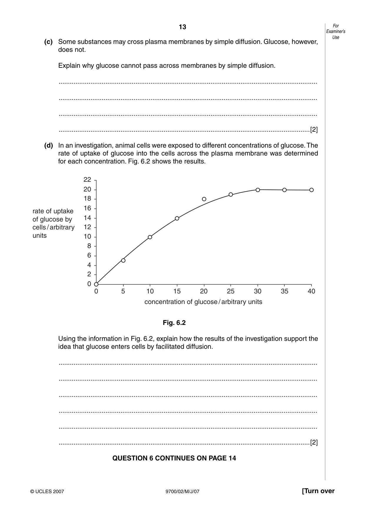 Cambridge A Level Biology 9700 2007 May/June Paper 2 · Variant 1 question paper, page 13 of 16