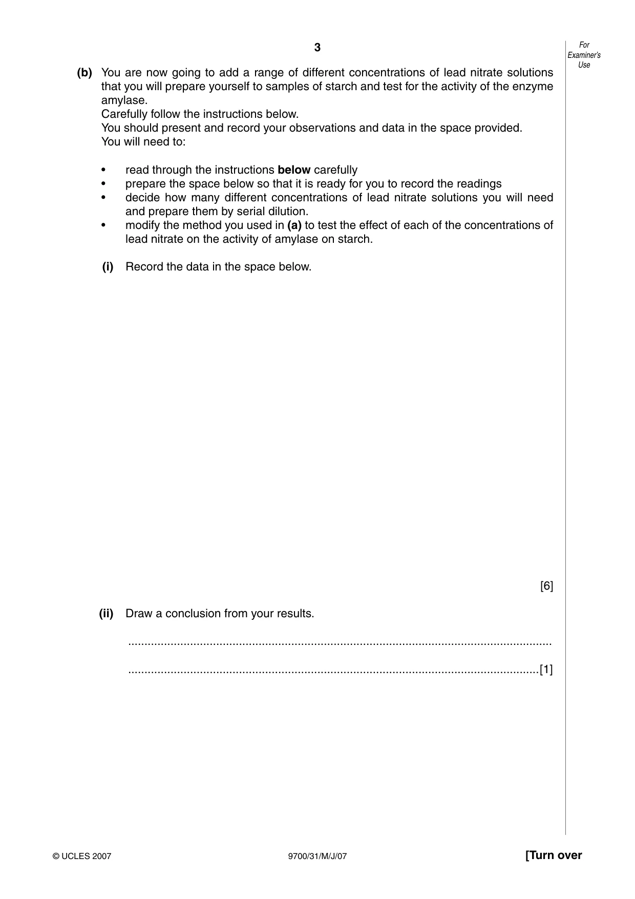 Cambridge A Level Biology 9700 2007 May/June Paper 3 · Variant 1 question paper, page 3 of 12