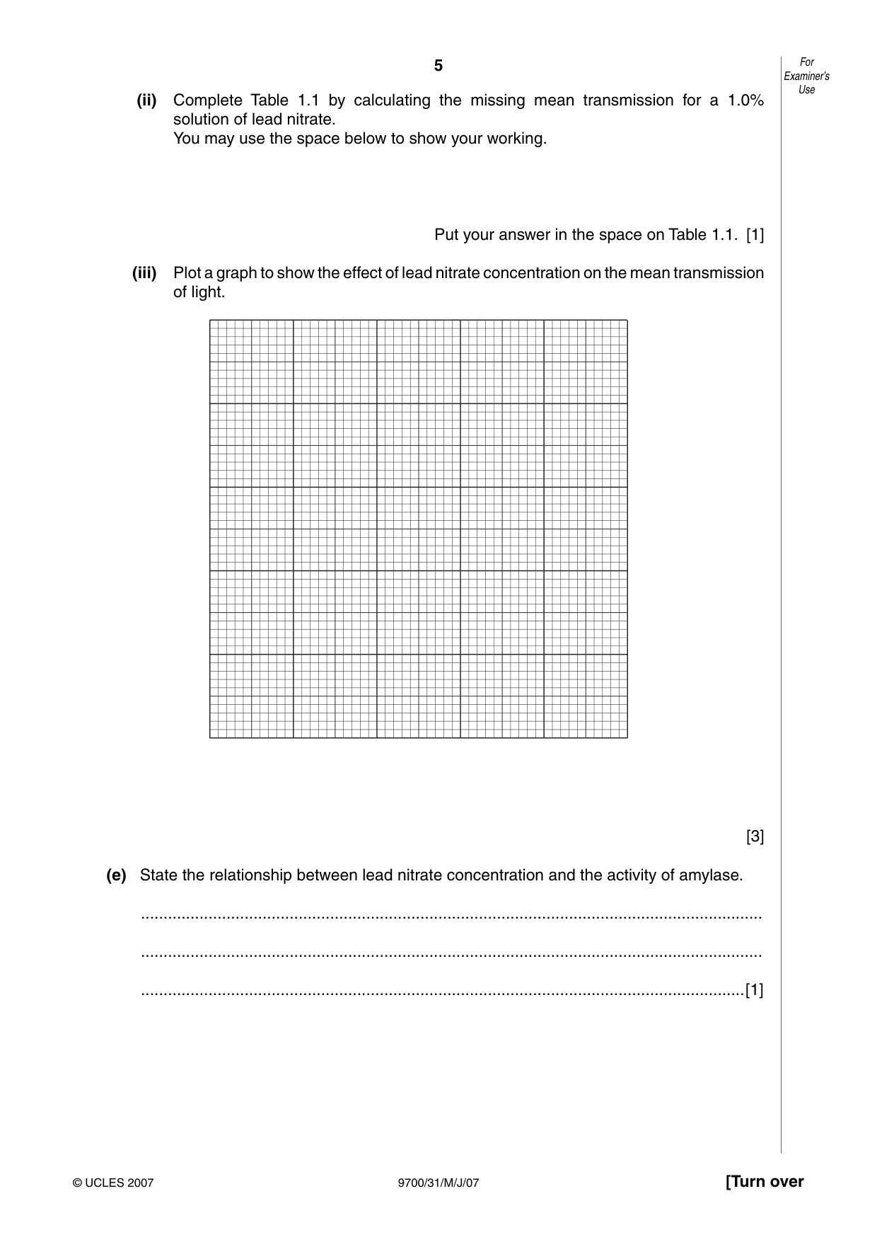 Cambridge A Level Biology 9700 2007 May/June Paper 3 · Variant 1 question paper, page 5 of 12