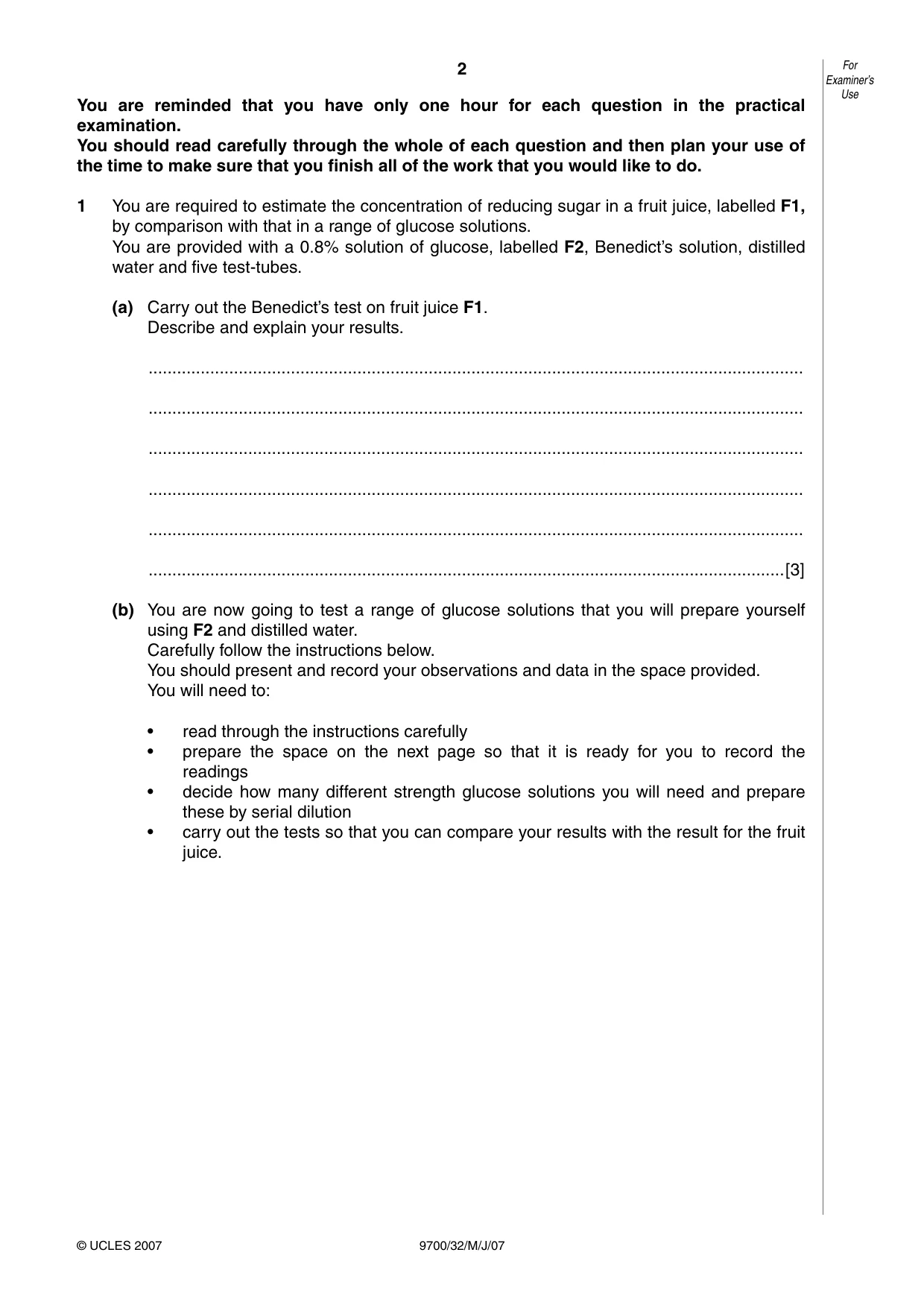 Cambridge A Level Biology 9700 2007 May/June Paper 3 · Variant 2 question paper, page 2 of 12