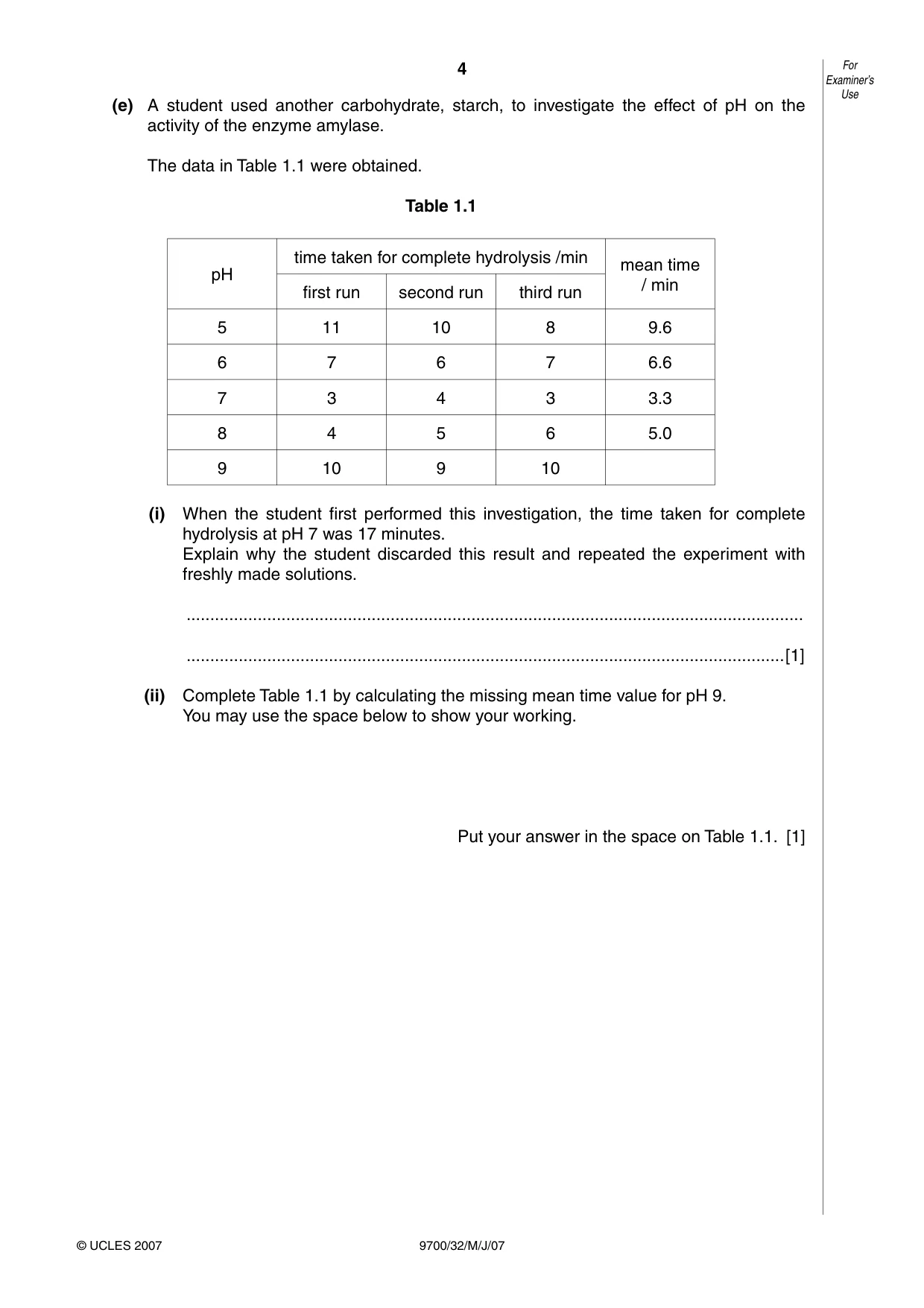Cambridge A Level Biology 9700 2007 May/June Paper 3 · Variant 2 question paper, page 4 of 12