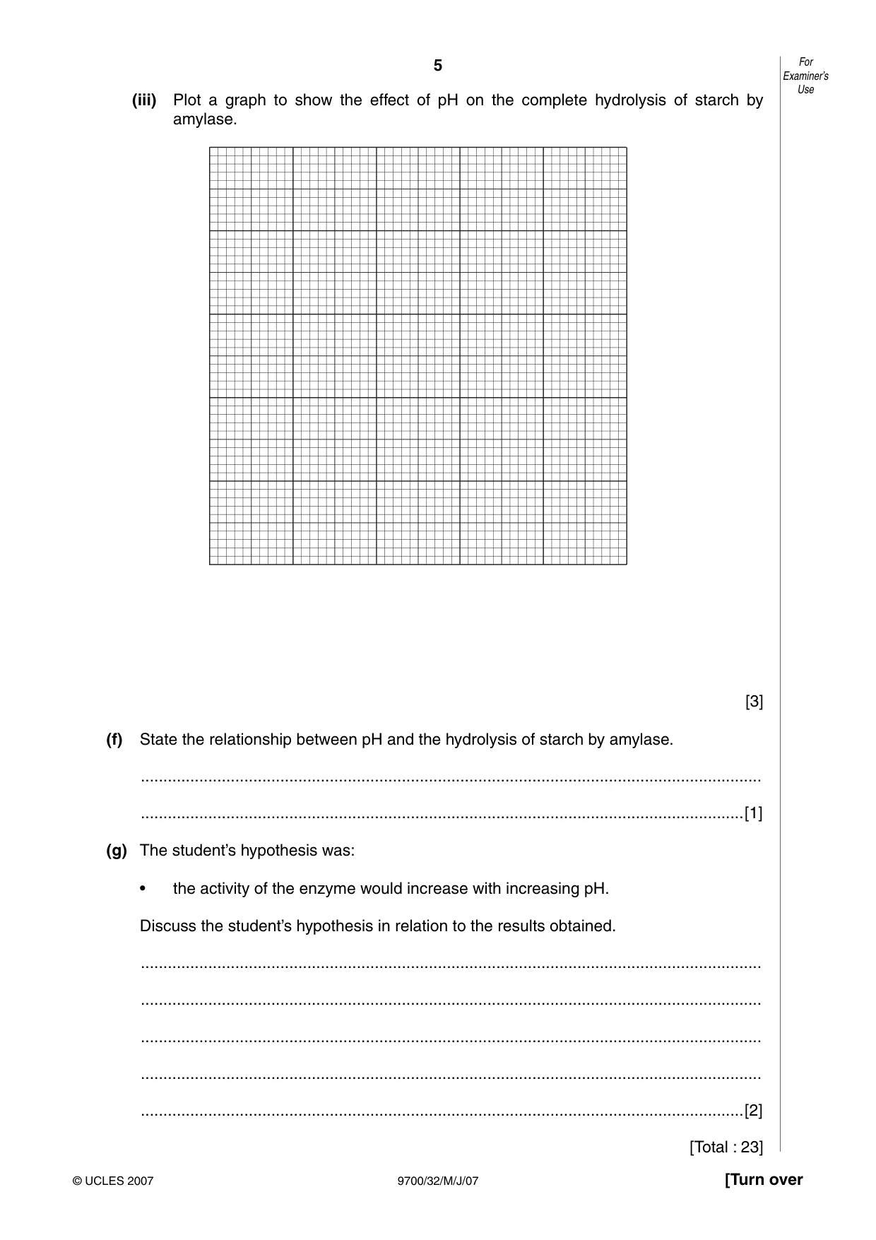 Cambridge A Level Biology 9700 2007 May/June Paper 3 · Variant 2 question paper, page 5 of 12