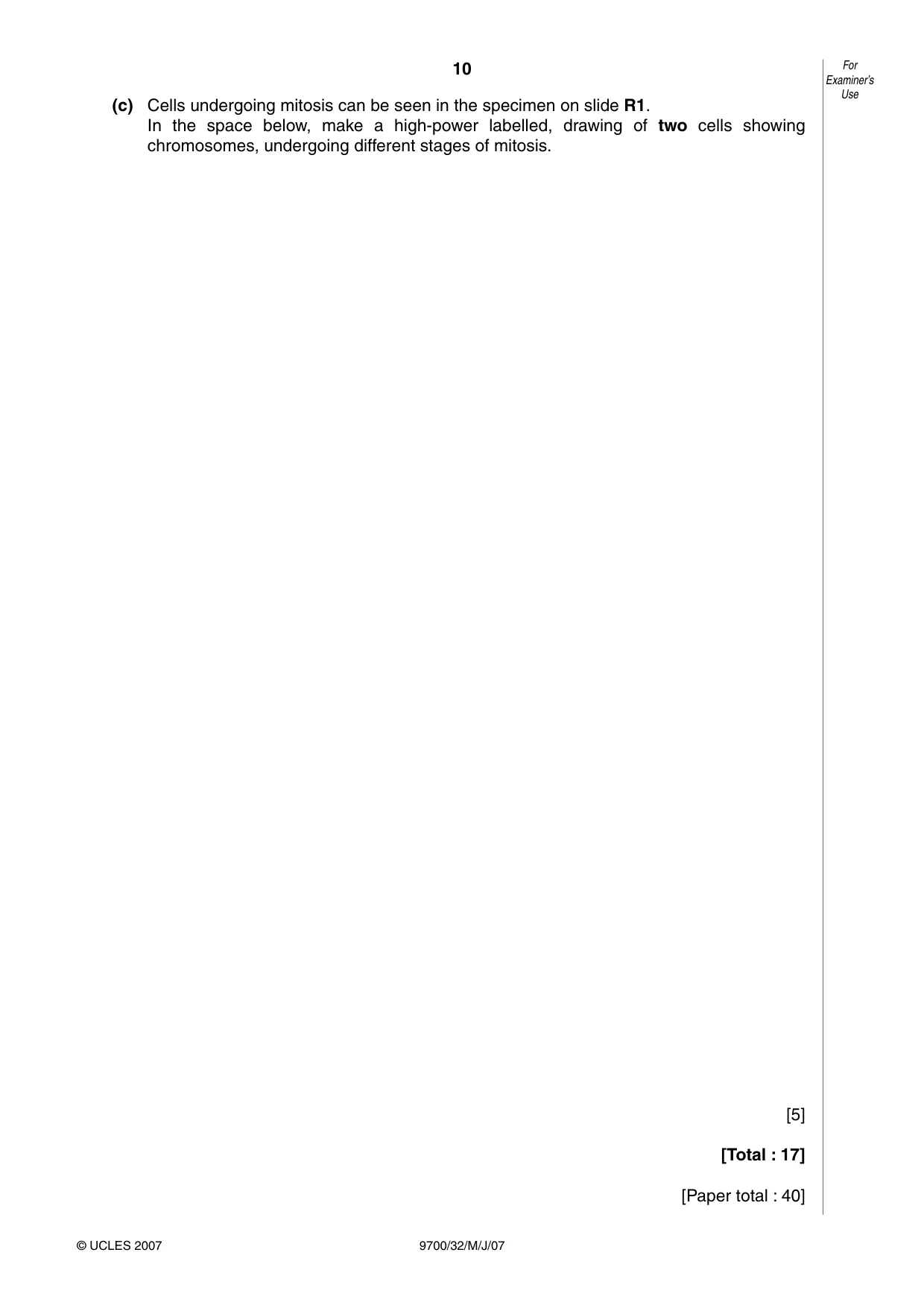 Cambridge A Level Biology 9700 2007 May/June Paper 3 · Variant 2 question paper, page 10 of 12