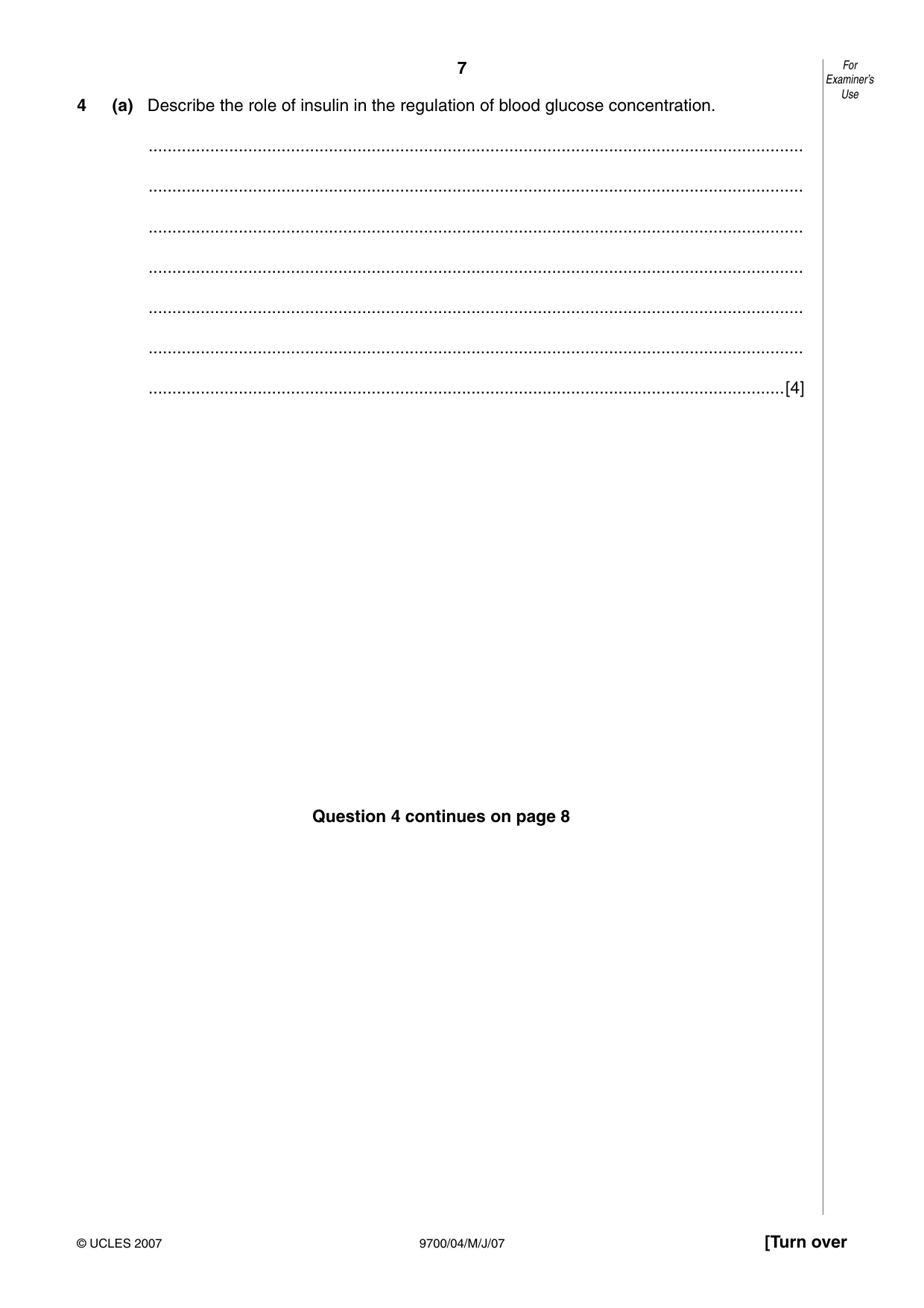 Cambridge A Level Biology 9700 2007 May/June Paper 4 · Variant 1 question paper, page 7 of 24
