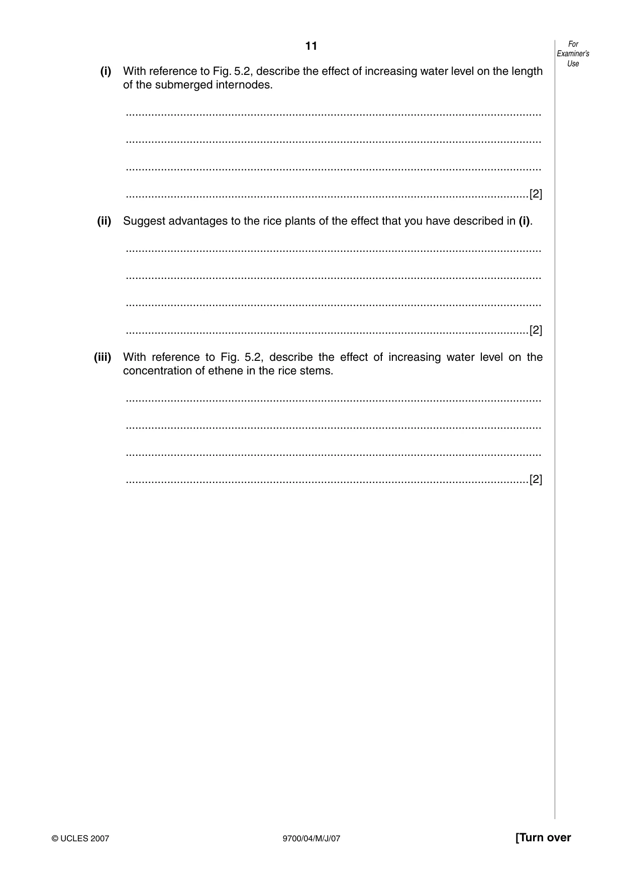 Cambridge A Level Biology 9700 2007 May/June Paper 4 · Variant 1 question paper, page 11 of 24