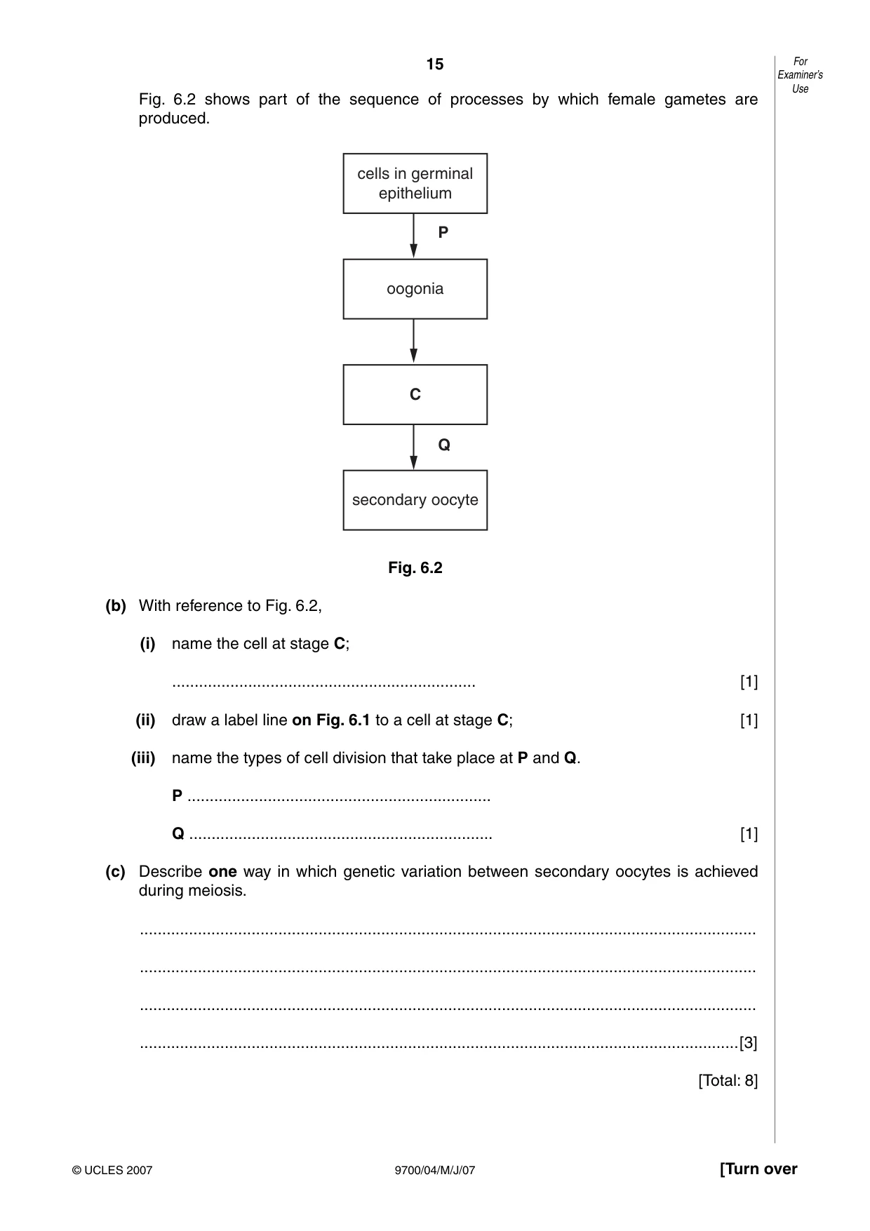 Cambridge A Level Biology 9700 2007 May/June Paper 4 · Variant 1 question paper, page 15 of 24