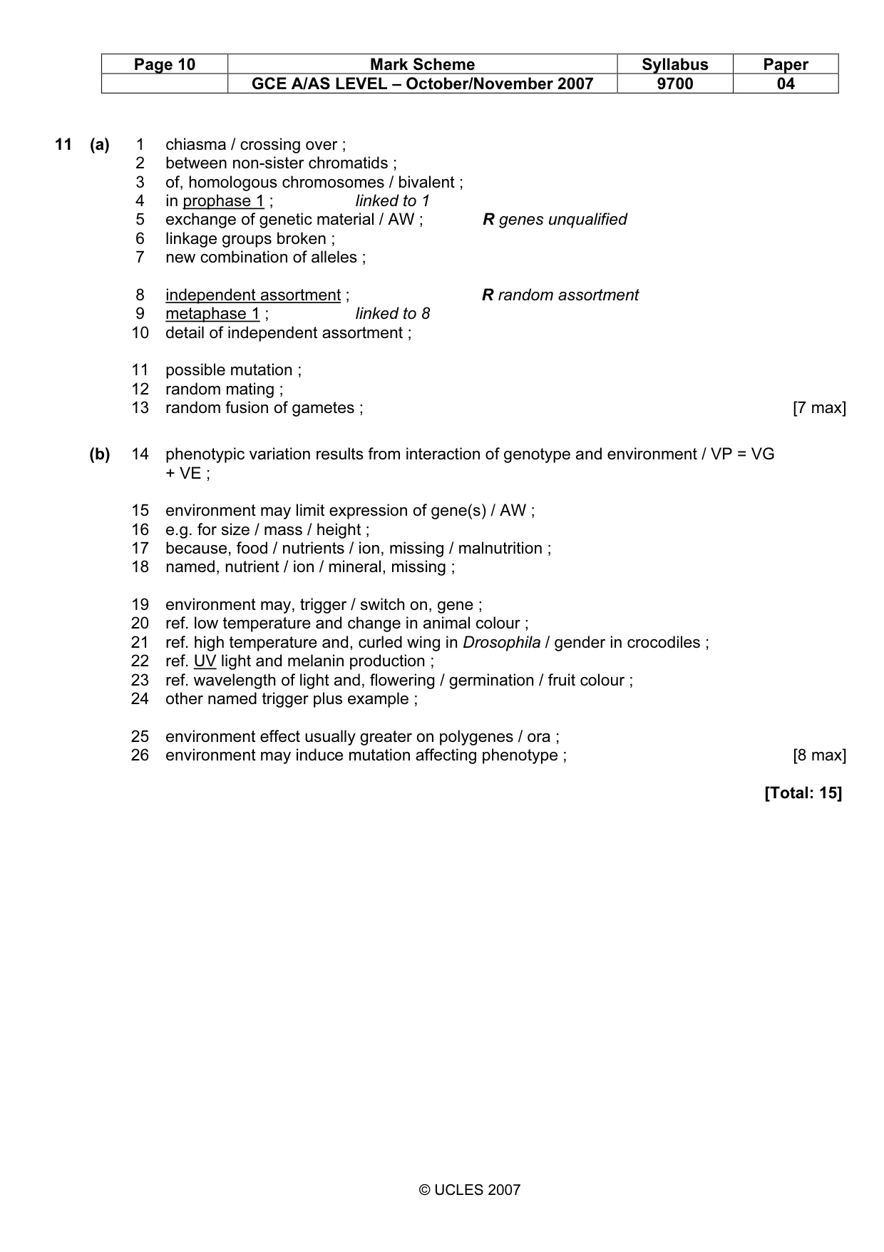 Mark scheme, page 9 of 9