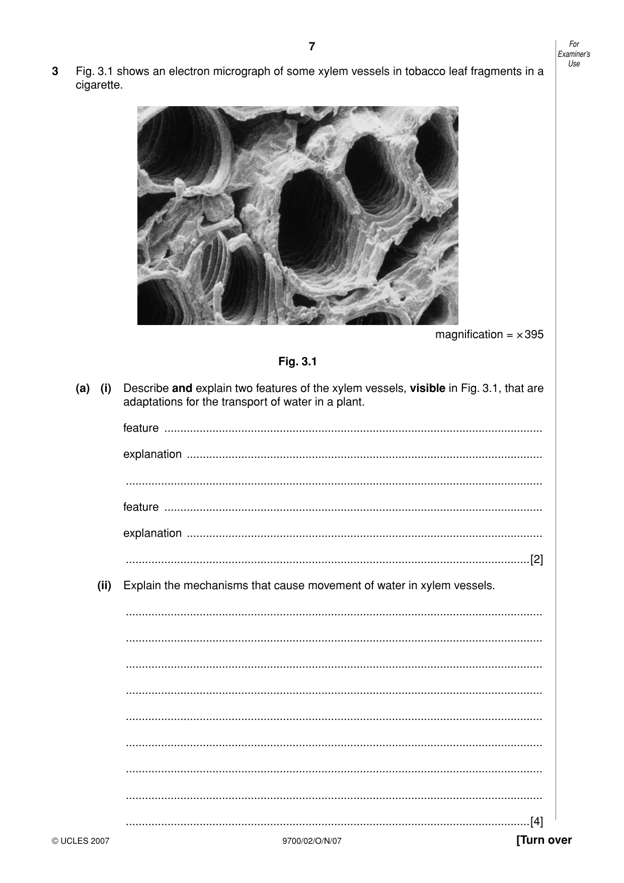 Cambridge A Level Biology 9700 2007 Oct/Nov Paper 2 · Variant 1 question paper, page 7 of 16