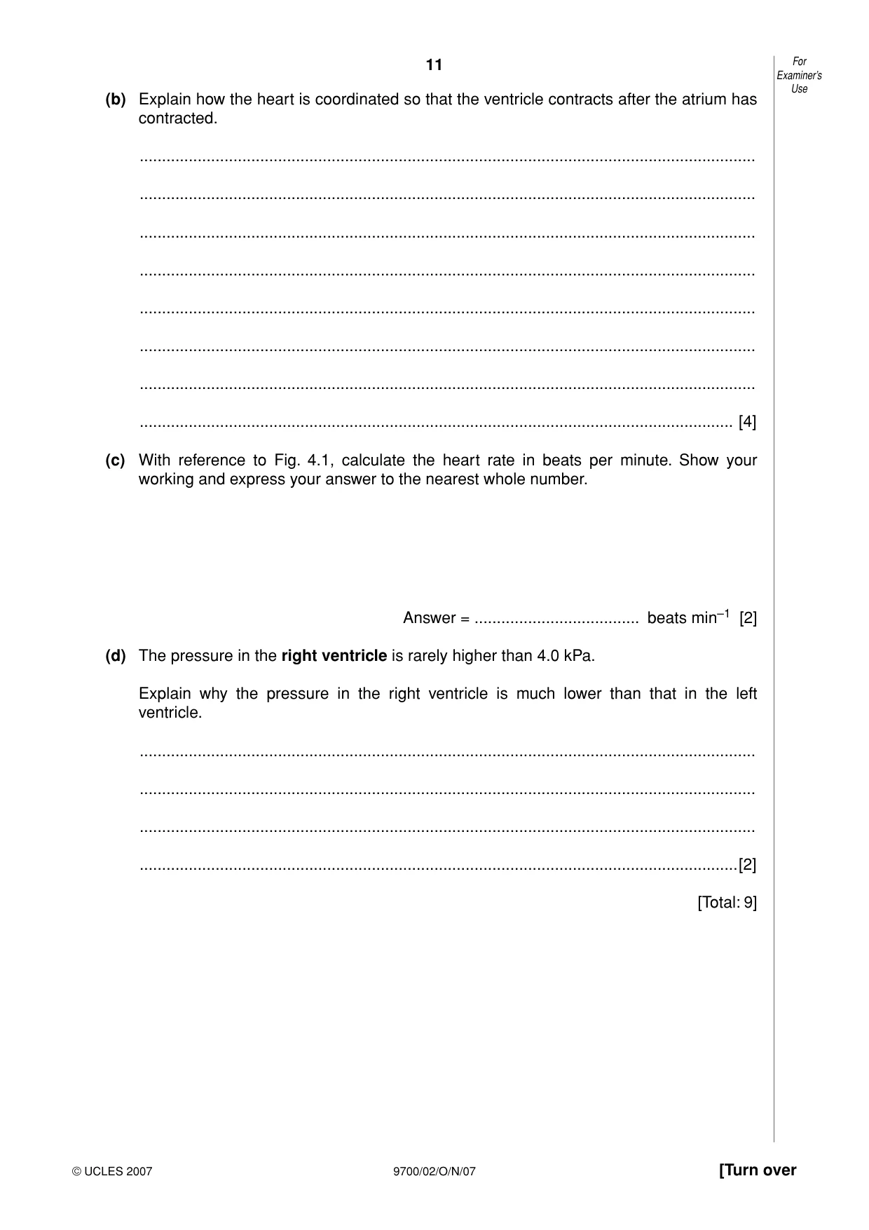 Cambridge A Level Biology 9700 2007 Oct/Nov Paper 2 · Variant 1 question paper, page 11 of 16