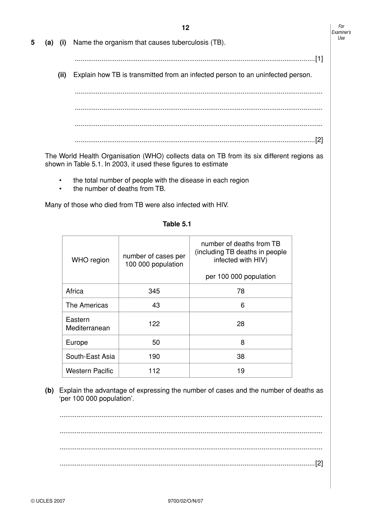 Cambridge A Level Biology 9700 2007 Oct/Nov Paper 2 · Variant 1 question paper, page 12 of 16