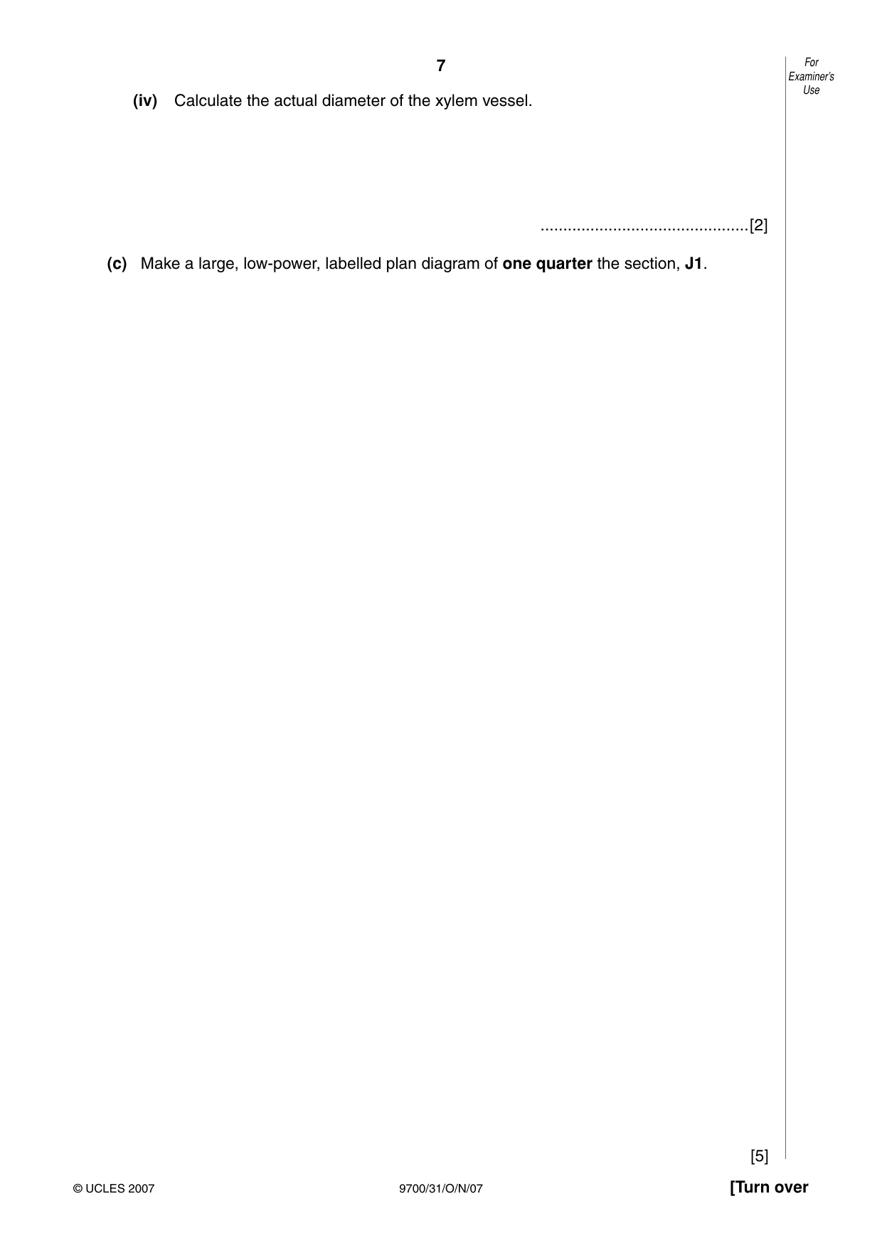 Cambridge A Level Biology 9700 2007 Oct/Nov Paper 3 · Variant 1 question paper, page 7 of 8