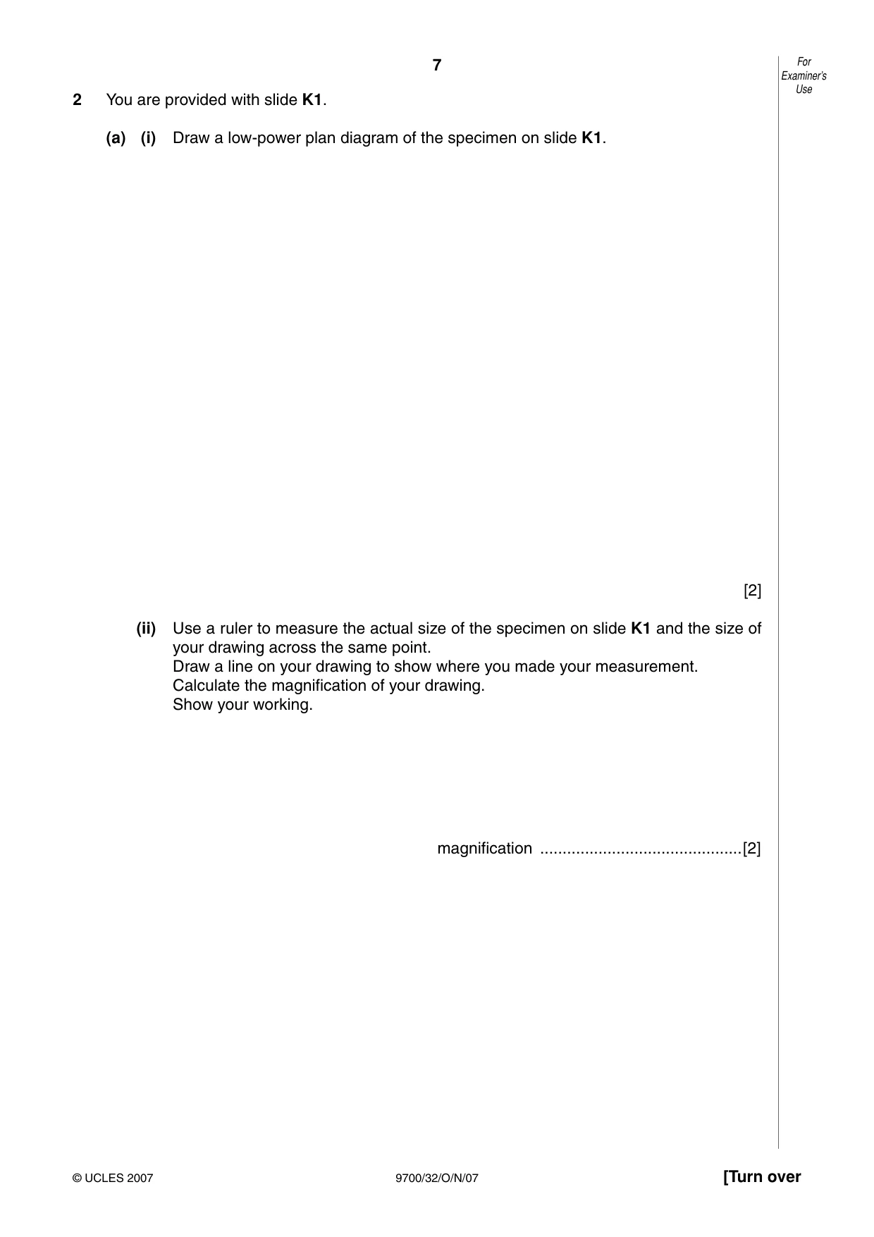 Cambridge A Level Biology 9700 2007 Oct/Nov Paper 3 · Variant 2 question paper, page 7 of 12