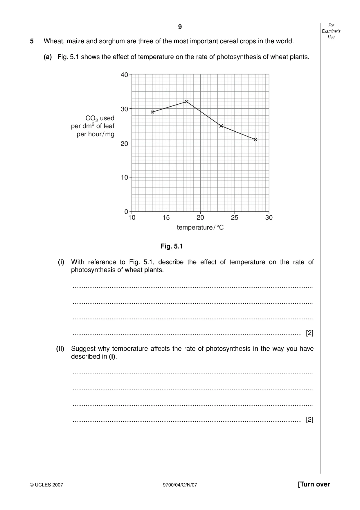 Cambridge A Level Biology 9700 2007 Oct/Nov Paper 4 · Variant 1 question paper, page 9 of 24