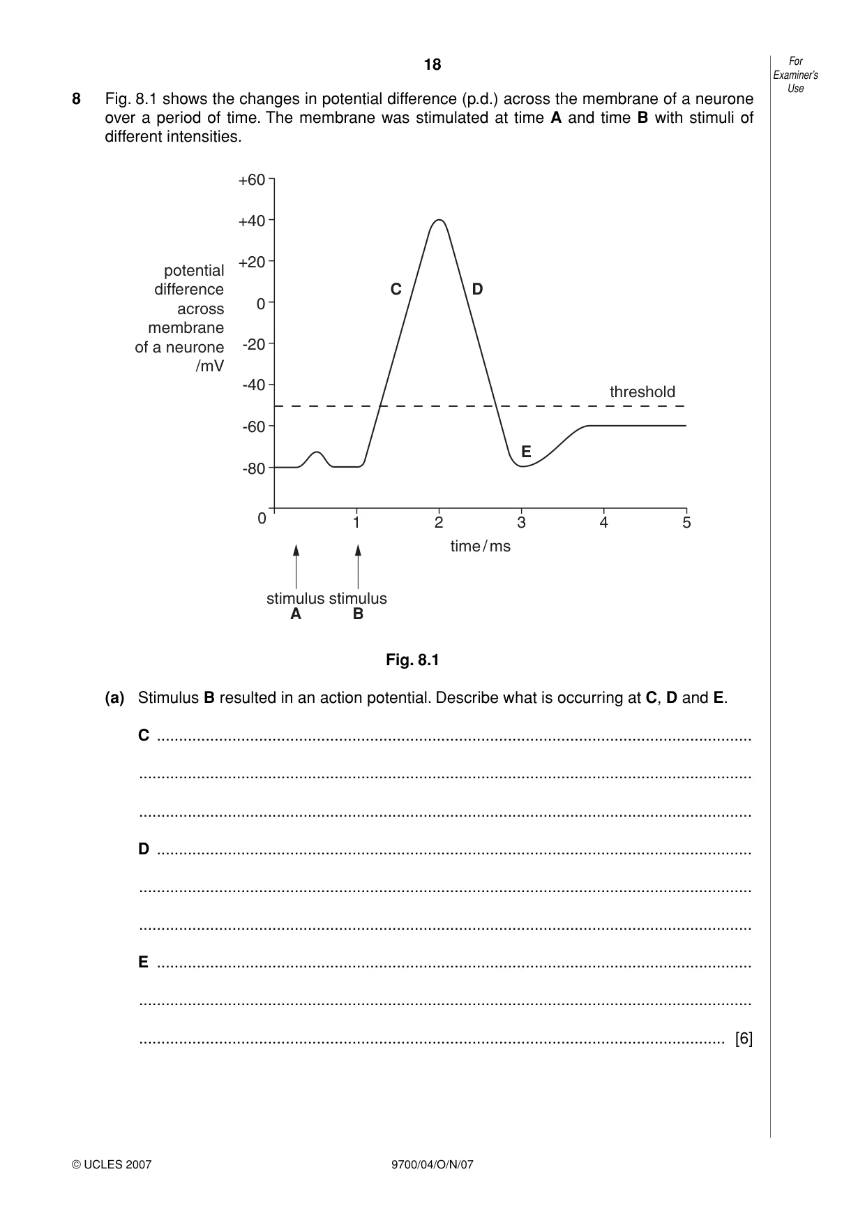 Cambridge A Level Biology 9700 2007 Oct/Nov Paper 4 · Variant 1 question paper, page 18 of 24