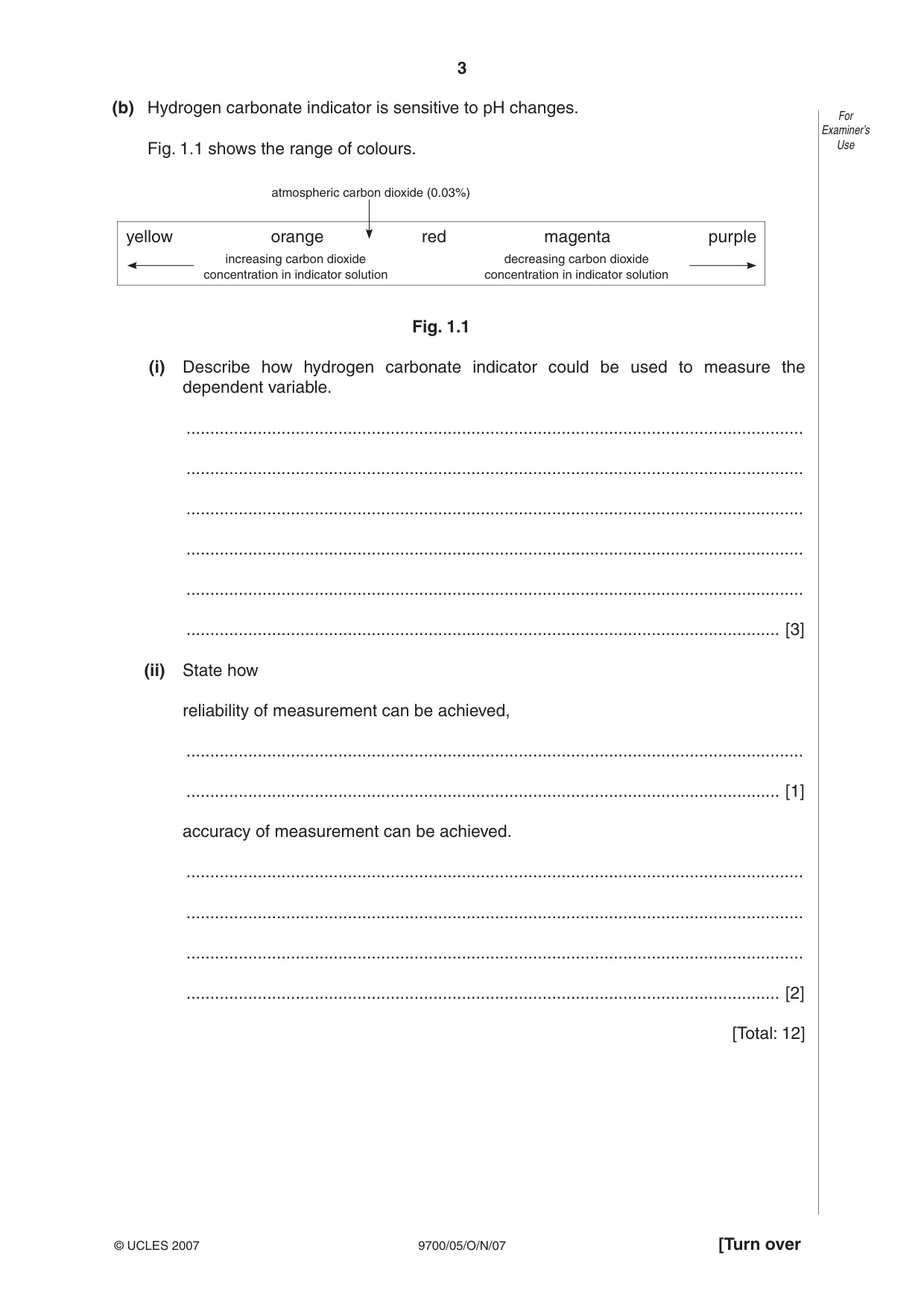 Cambridge A Level Biology 9700 2007 Oct/Nov Paper 5 · Variant 1 question paper, page 3 of 8