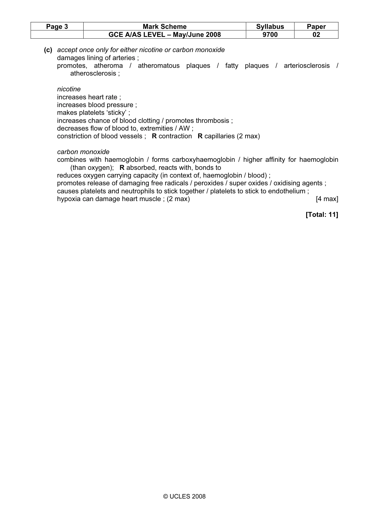 Mark scheme, page 3 of 8