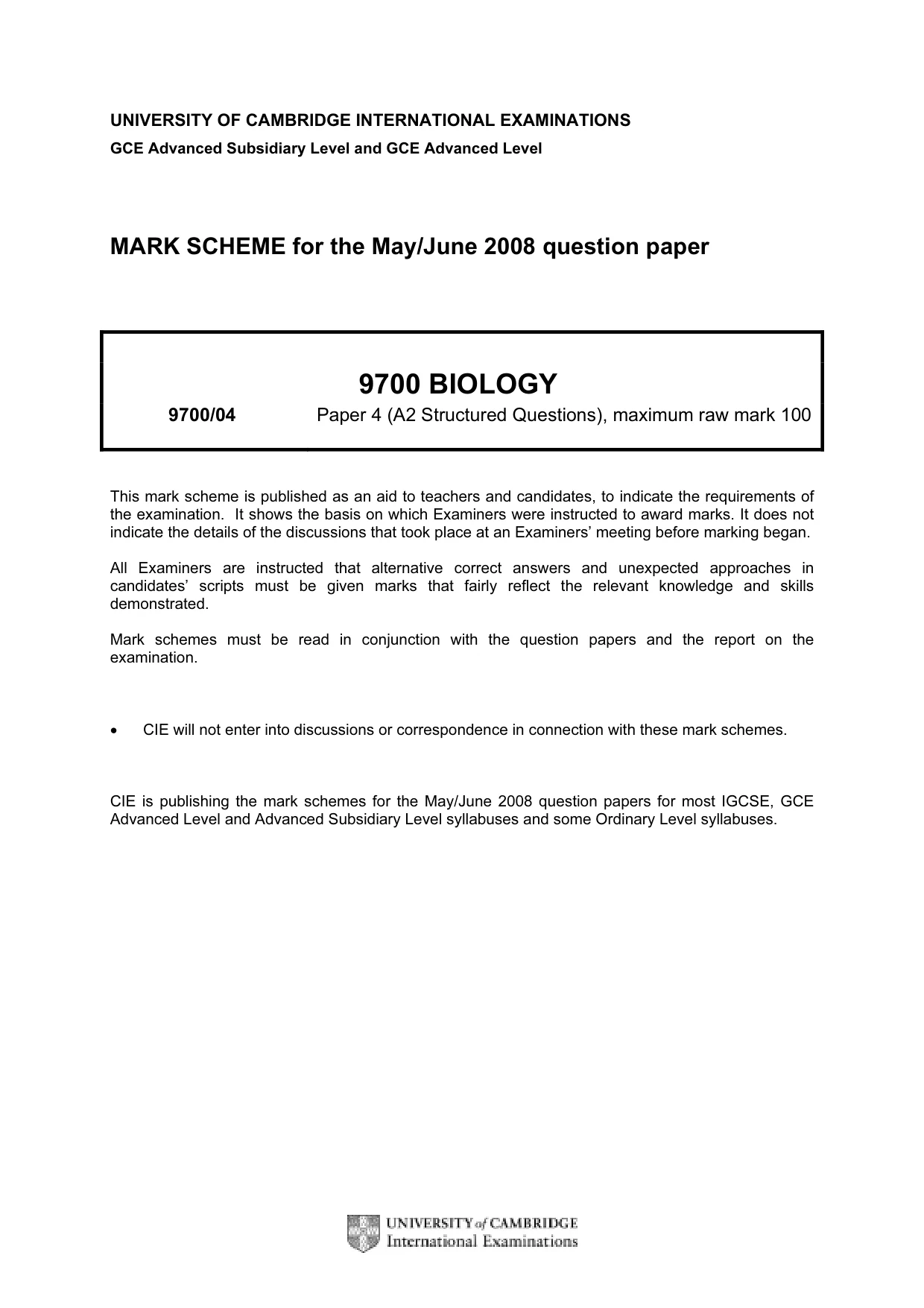 Mark scheme, page 1 of 9