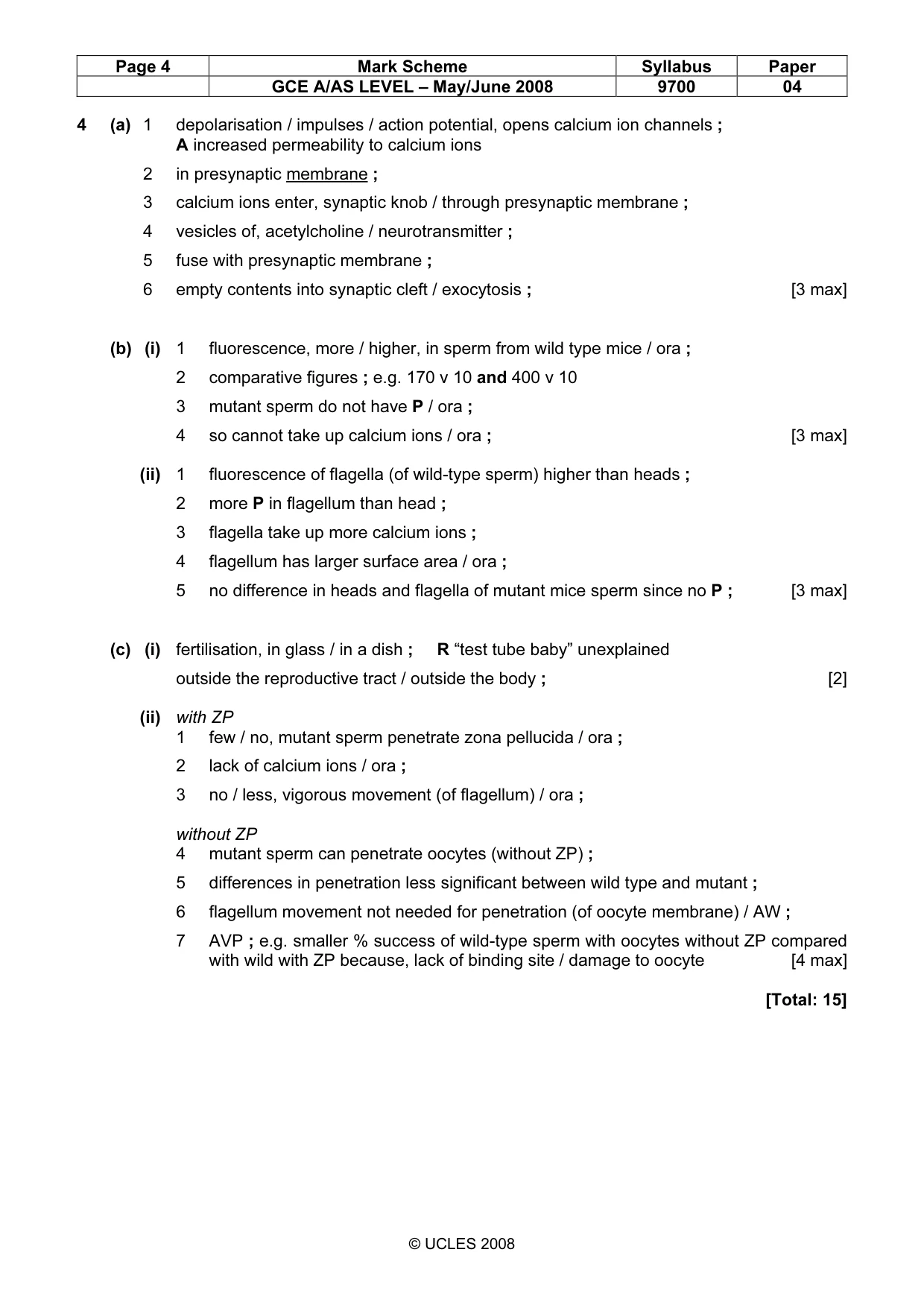 Mark scheme, page 4 of 9