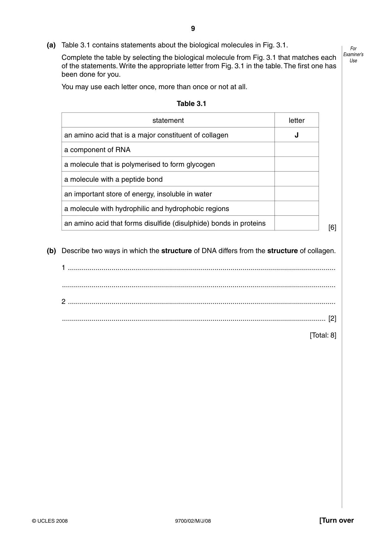 Cambridge A Level Biology 9700 2008 May/June Paper 2 · Variant 1 question paper, page 9 of 16