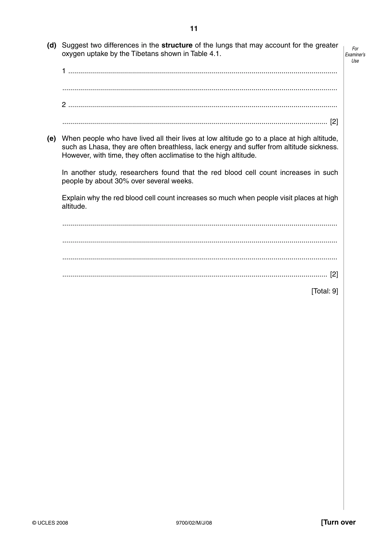 Cambridge A Level Biology 9700 2008 May/June Paper 2 · Variant 1 question paper, page 11 of 16