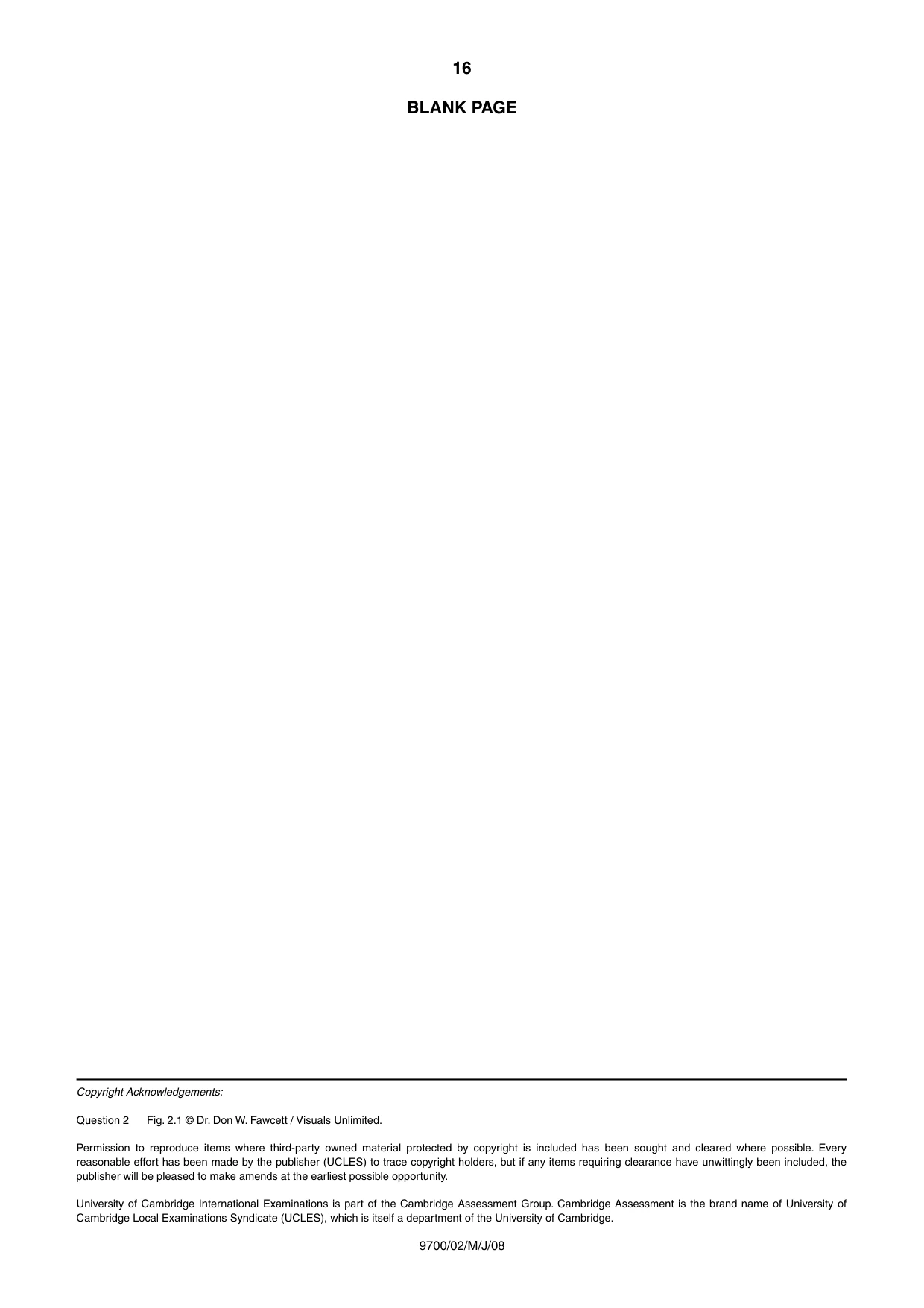 Cambridge A Level Biology 9700 2008 May/June Paper 2 · Variant 1 question paper, page 16 of 16