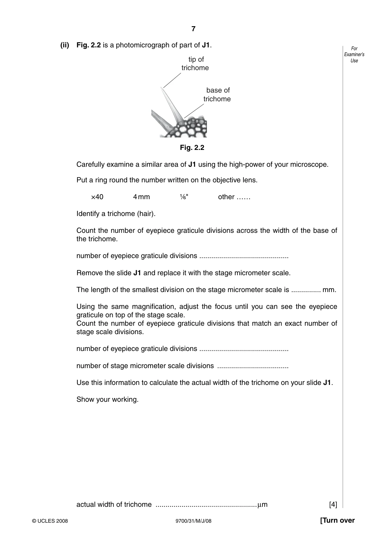 Cambridge A Level Biology 9700 2008 May/June Paper 3 · Variant 1 question paper, page 7 of 12