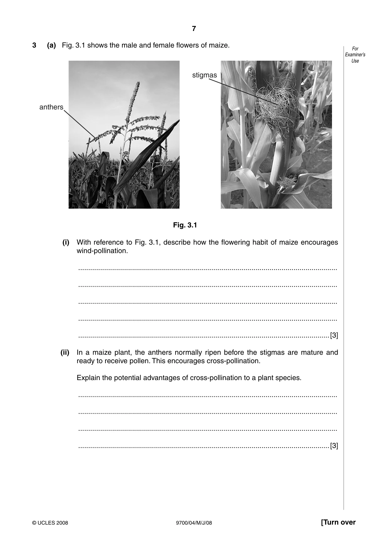 Cambridge A Level Biology 9700 2008 May/June Paper 4 · Variant 1 question paper, page 7 of 28