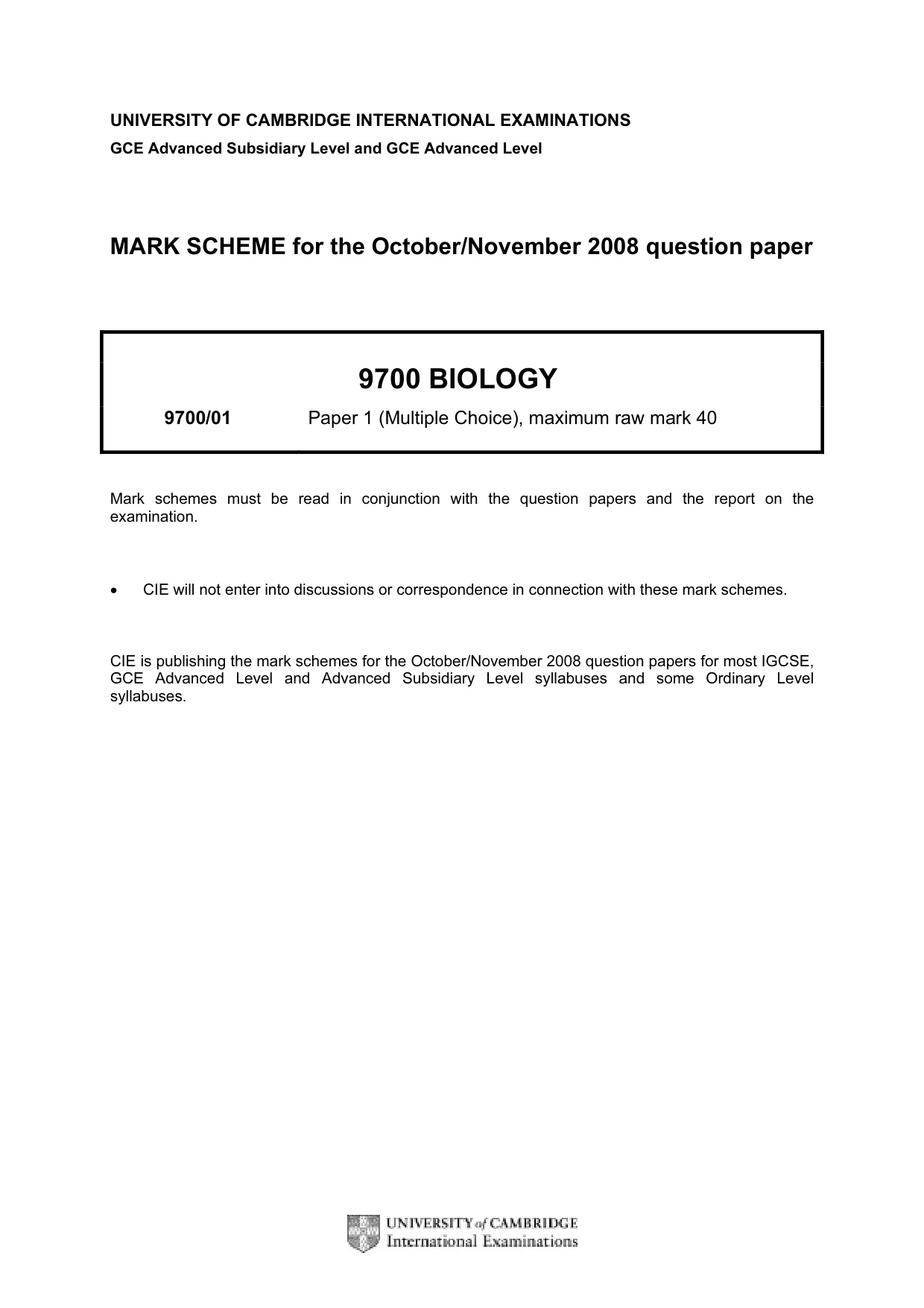 Mark scheme, page 1 of 2