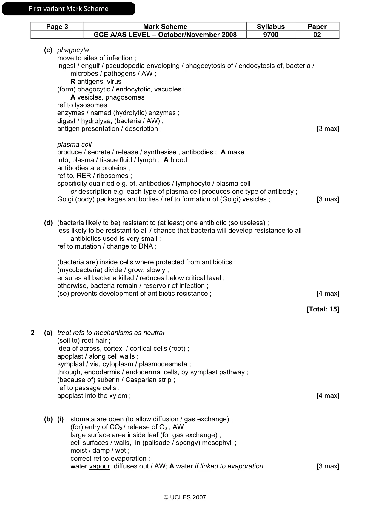 Mark scheme, page 4 of 12