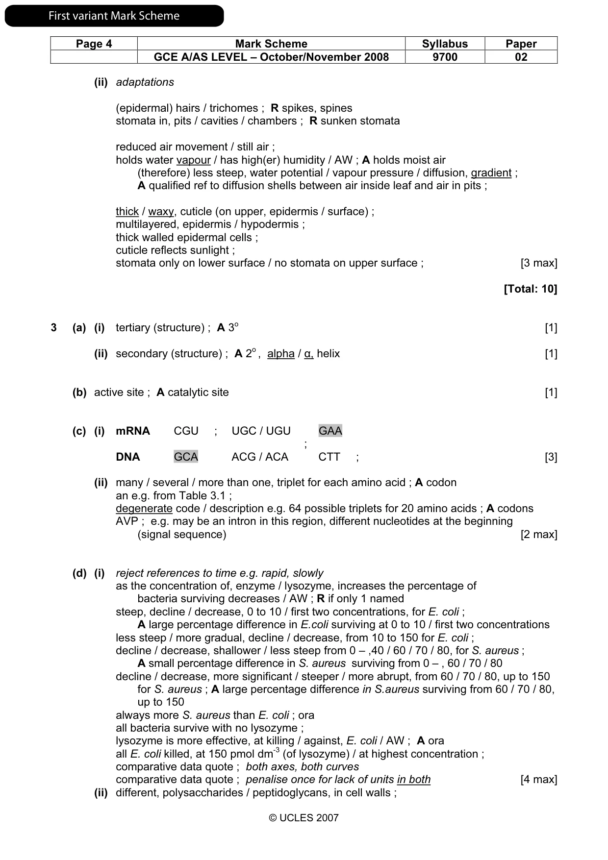 Mark scheme, page 5 of 12