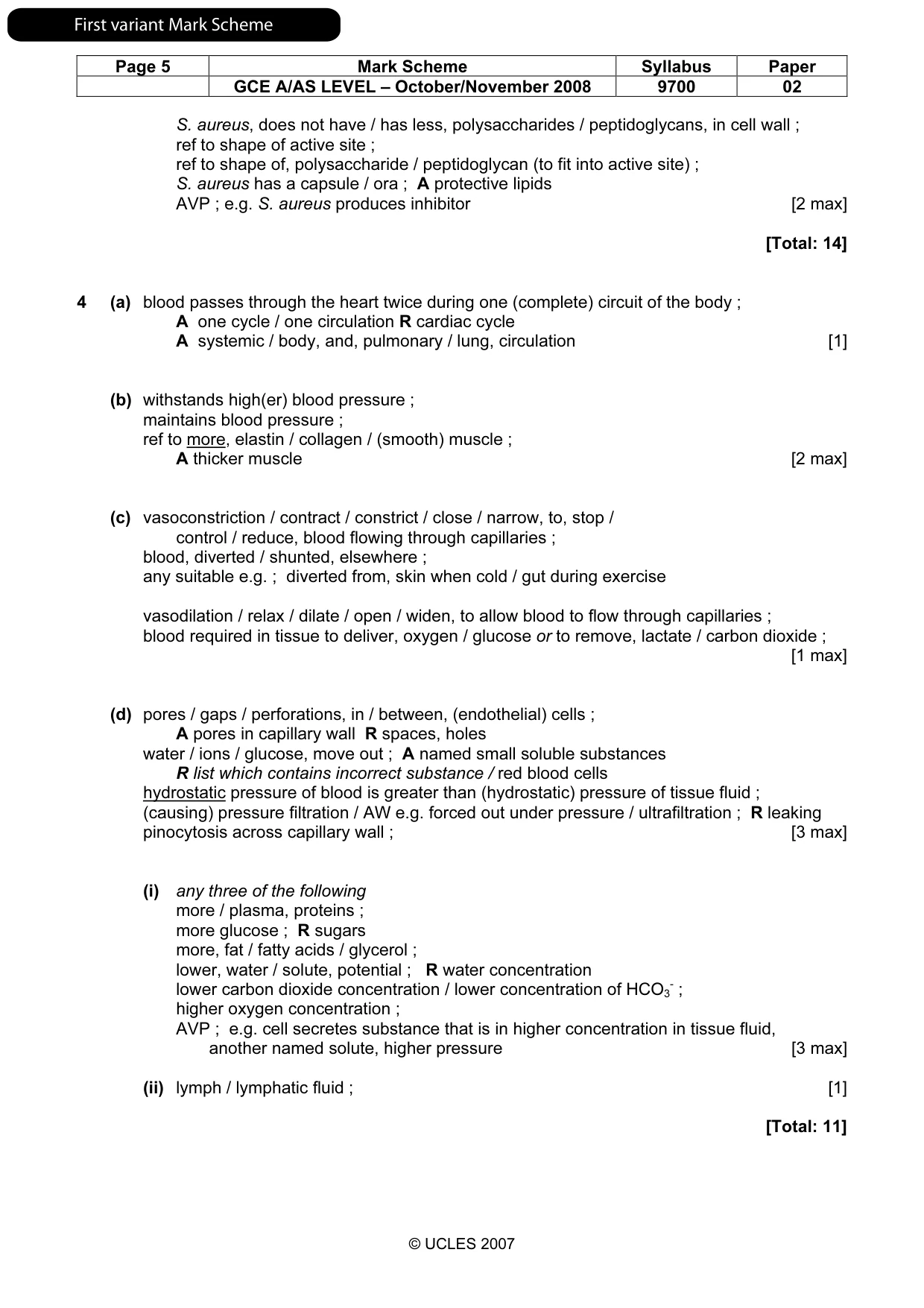 Mark scheme, page 6 of 12