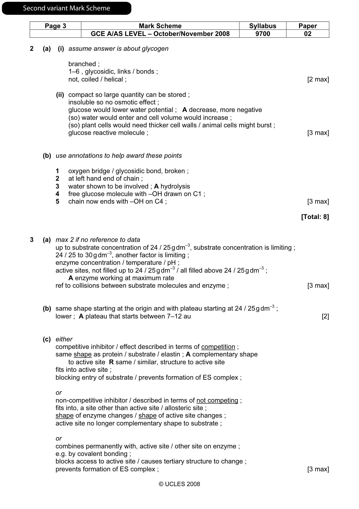 Mark scheme, page 10 of 12