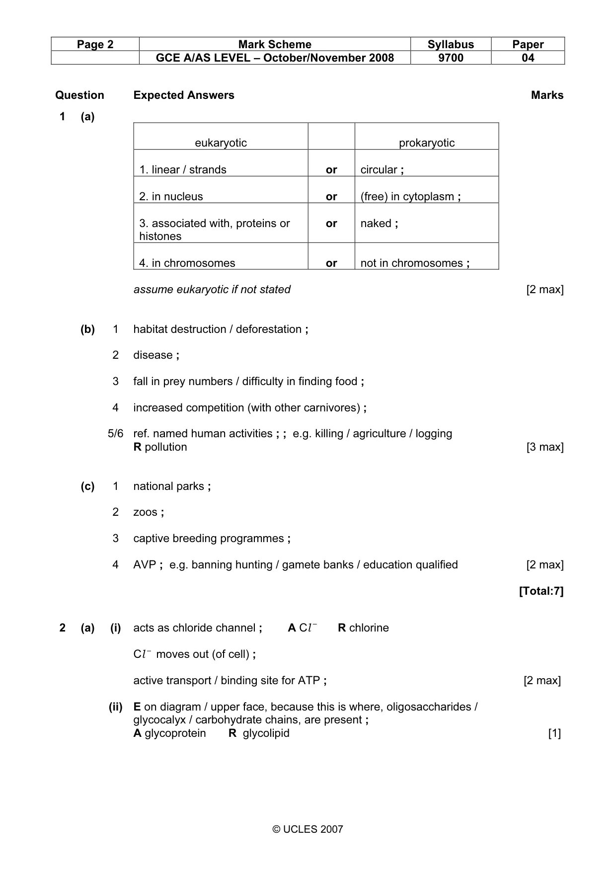 Mark scheme, page 2 of 11