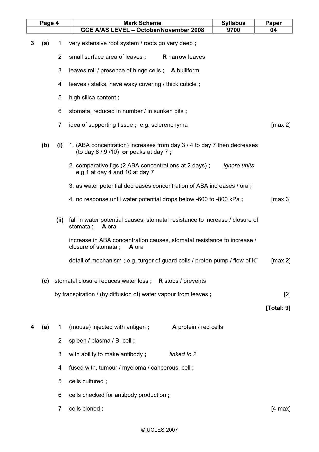 Mark scheme, page 4 of 11