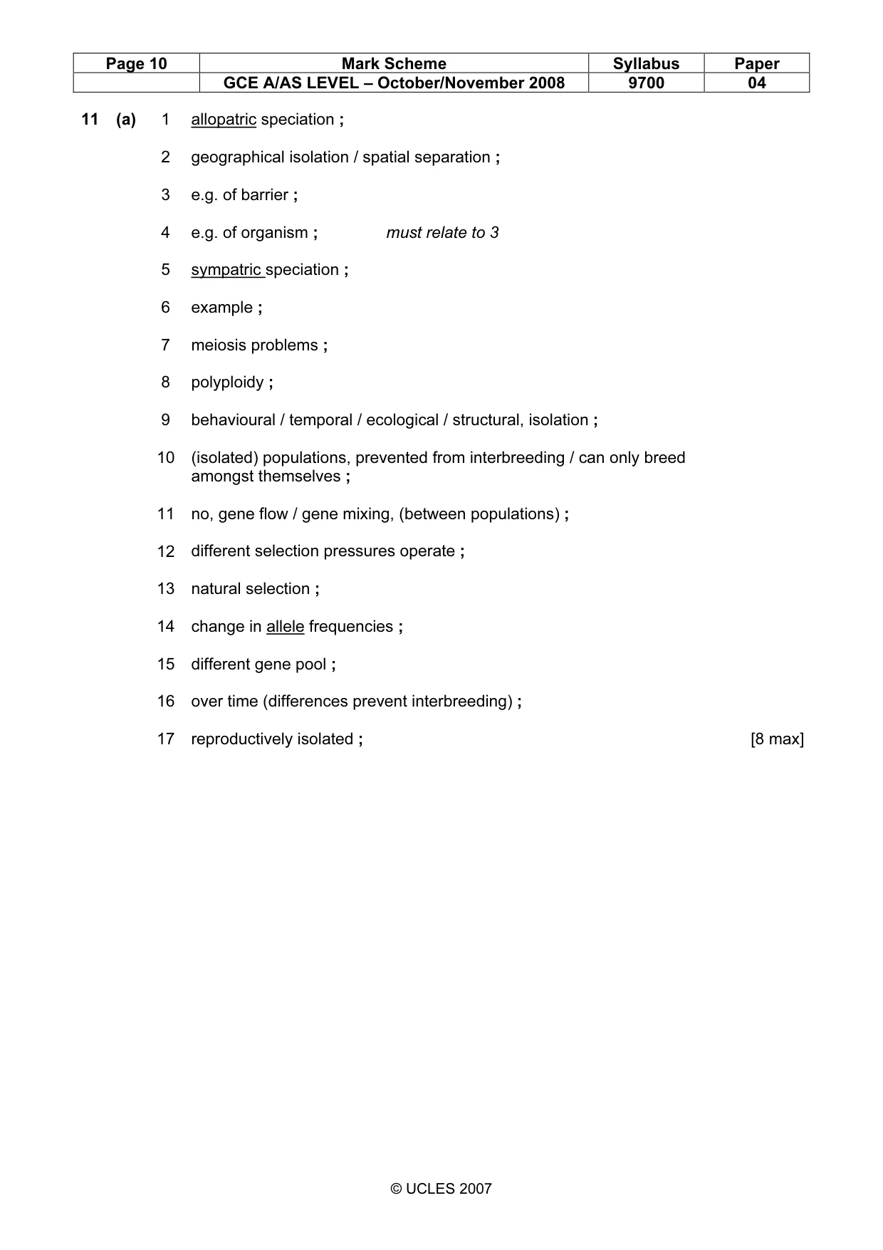 Mark scheme, page 10 of 11