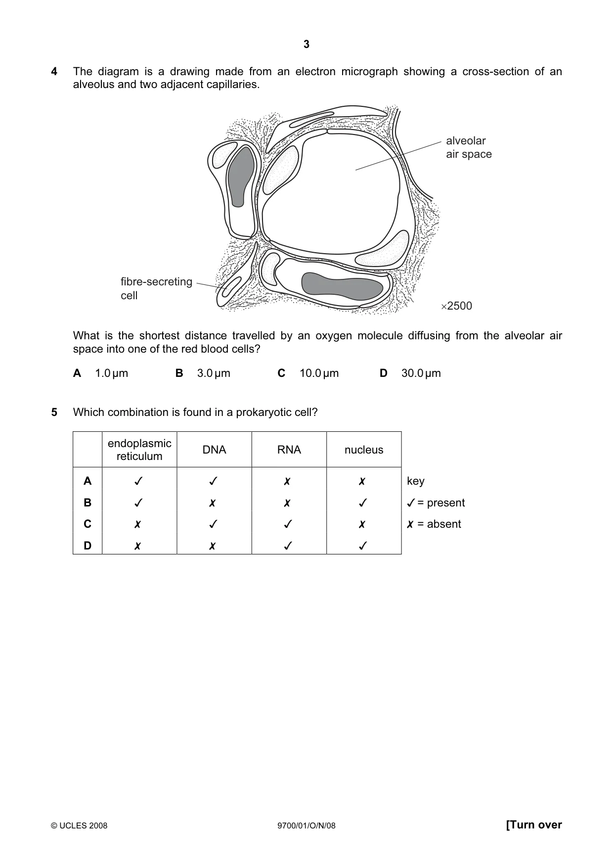 Cambridge A Level Biology 9700 2008 Oct/Nov Paper 1 · Variant 1 question paper, page 3 of 20