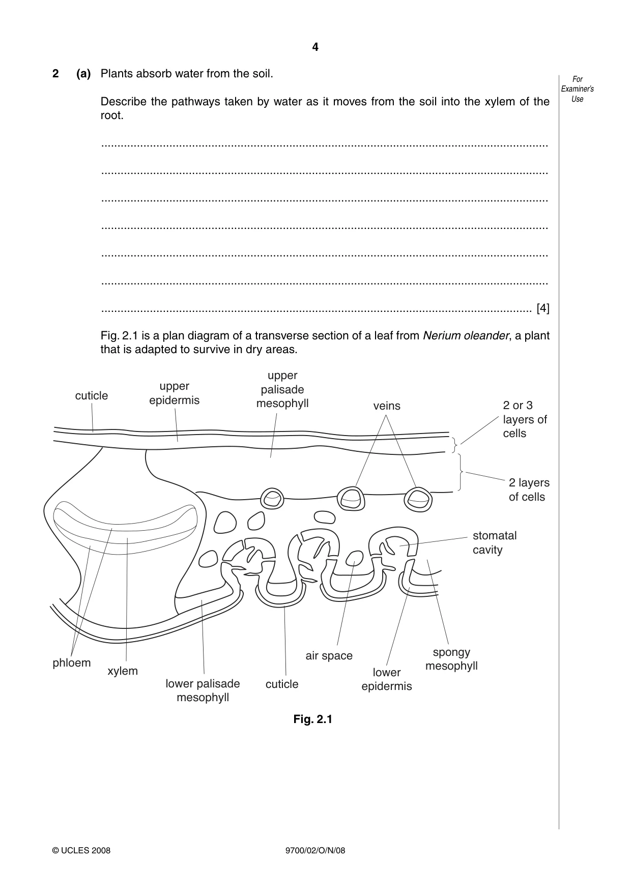 Cambridge A Level Biology 9700 2008 Oct/Nov Paper 2 · Variant 1 question paper, page 5 of 29
