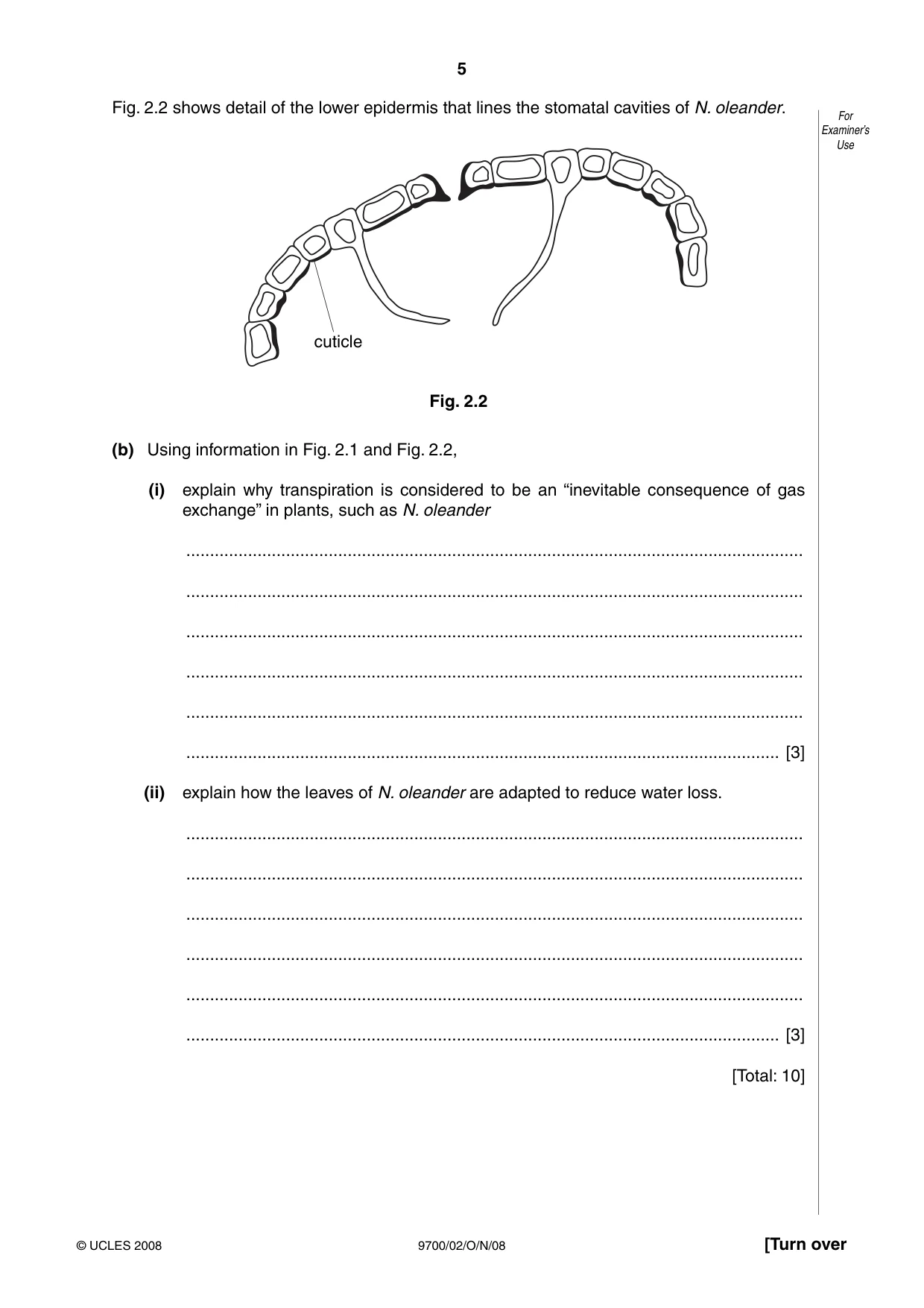 Cambridge A Level Biology 9700 2008 Oct/Nov Paper 2 · Variant 1 question paper, page 6 of 29