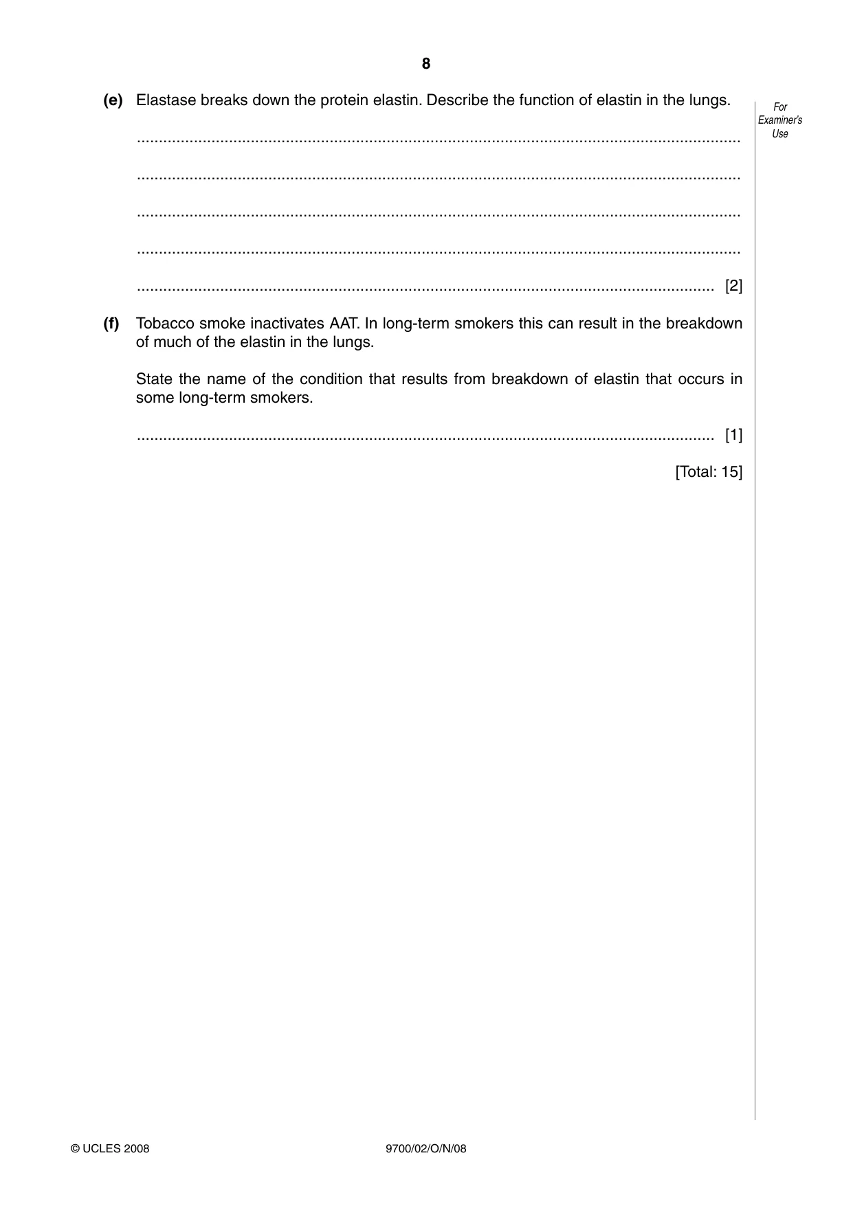 Cambridge A Level Biology 9700 2008 Oct/Nov Paper 2 · Variant 1 question paper, page 21 of 29
