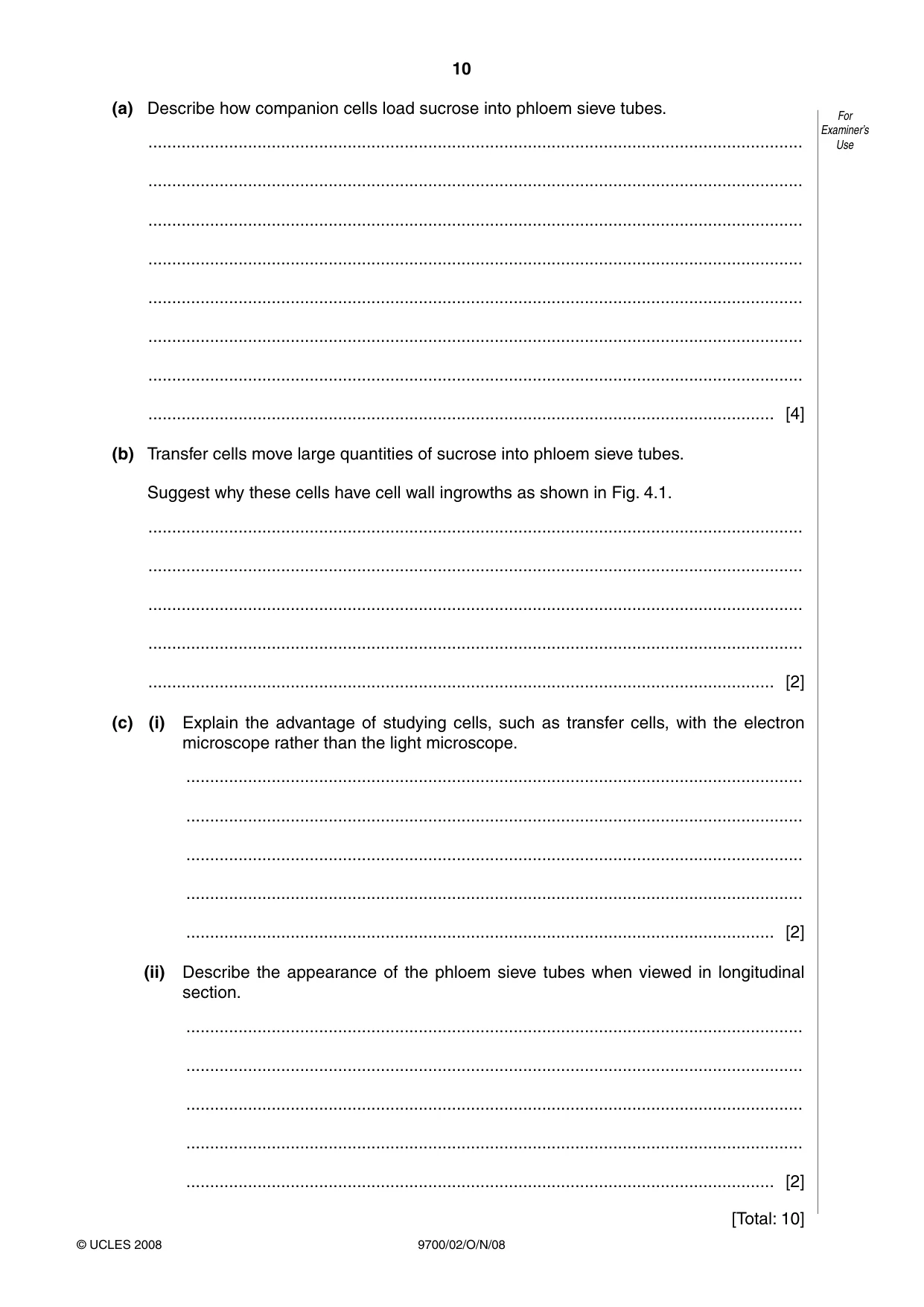 Cambridge A Level Biology 9700 2008 Oct/Nov Paper 2 · Variant 1 question paper, page 23 of 29