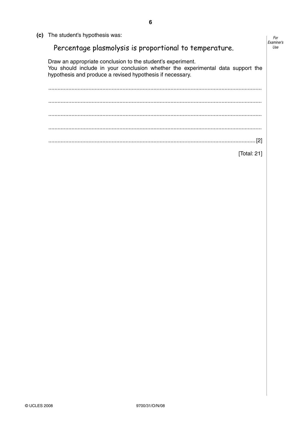 Cambridge A Level Biology 9700 2008 Oct/Nov Paper 3 · Variant 1 question paper, page 6 of 12