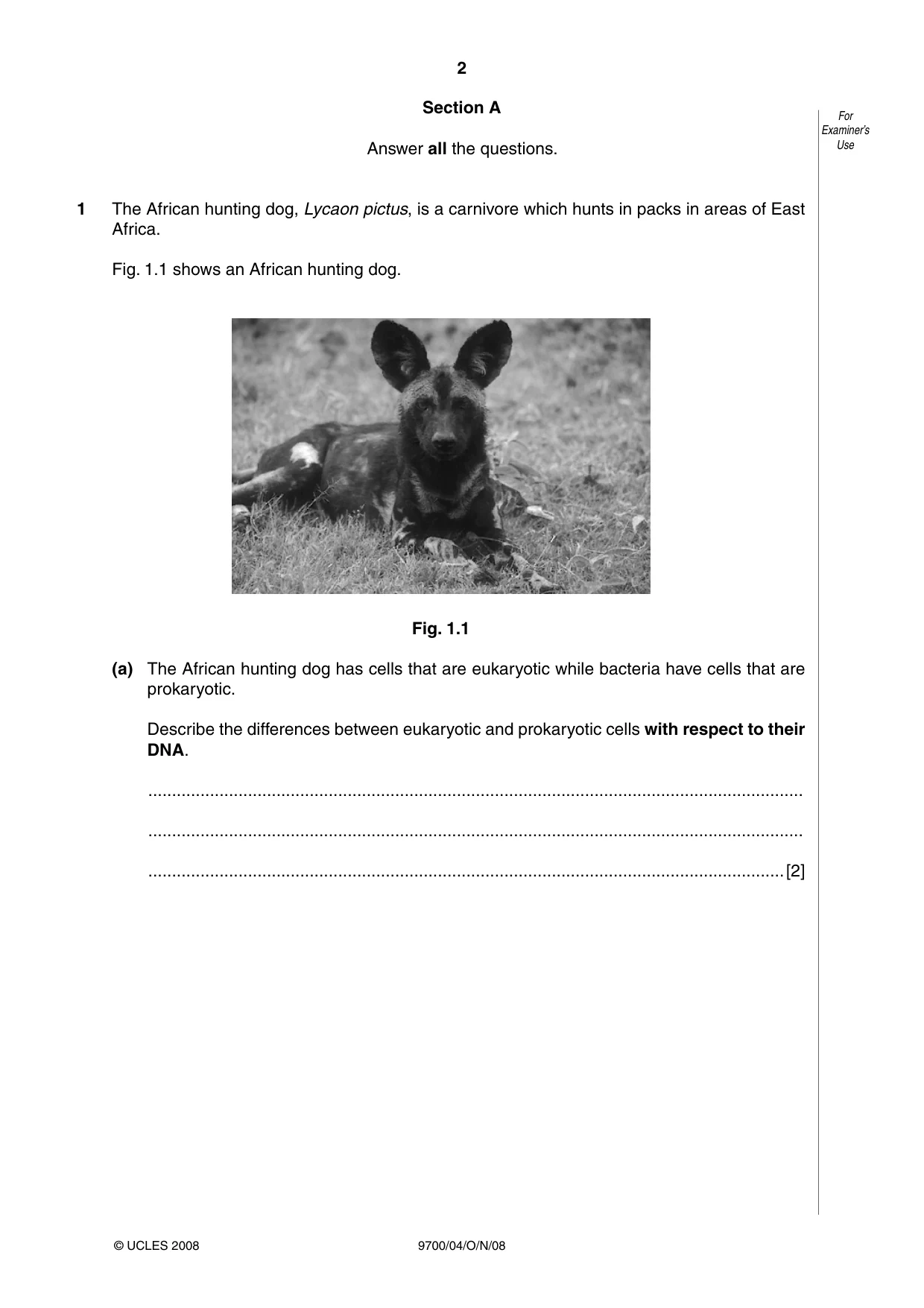 Cambridge A Level Biology 9700 2008 Oct/Nov Paper 4 · Variant 1 question paper, page 2 of 24