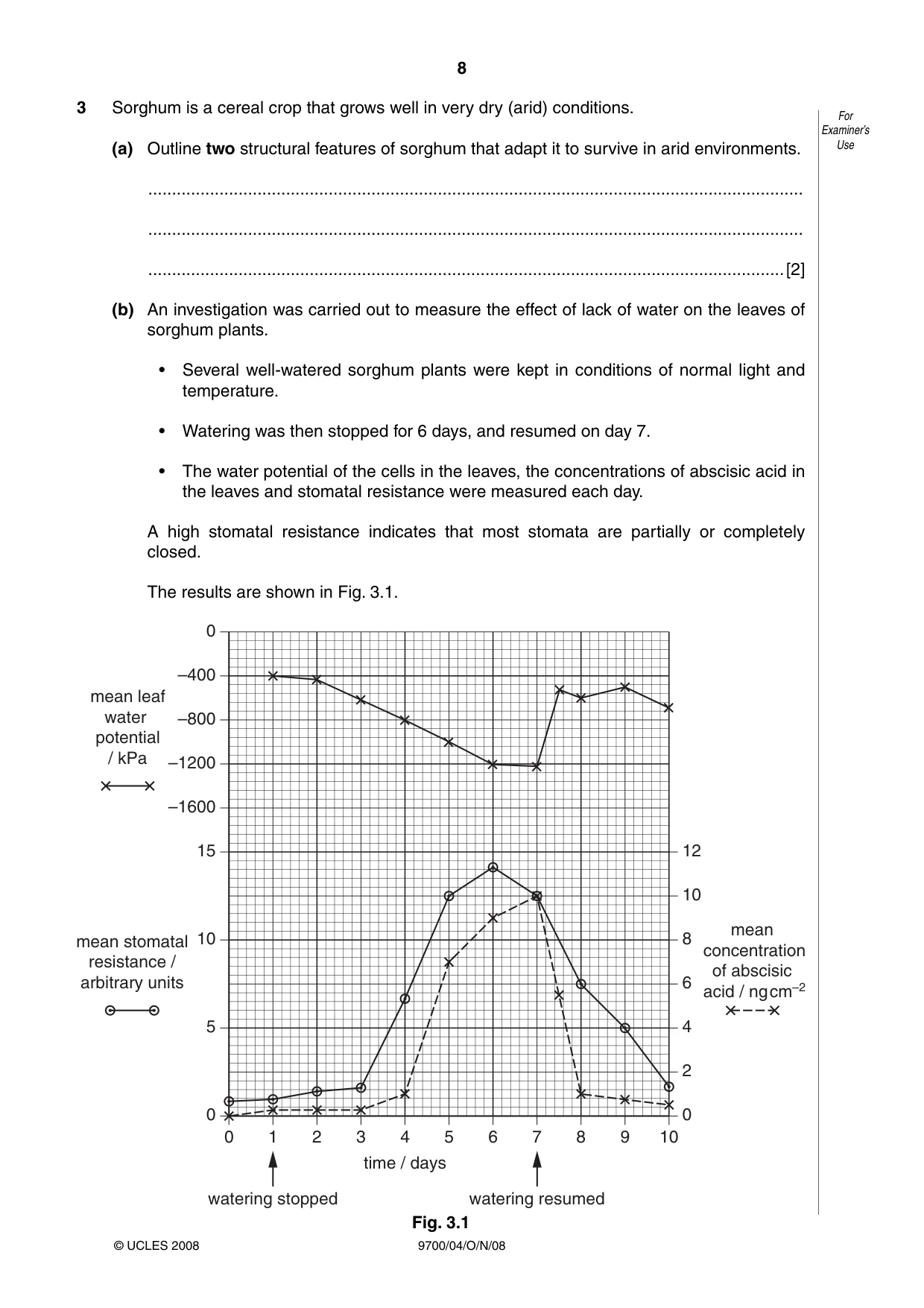 Cambridge A Level Biology 9700 2008 Oct/Nov Paper 4 · Variant 1 question paper, page 8 of 24