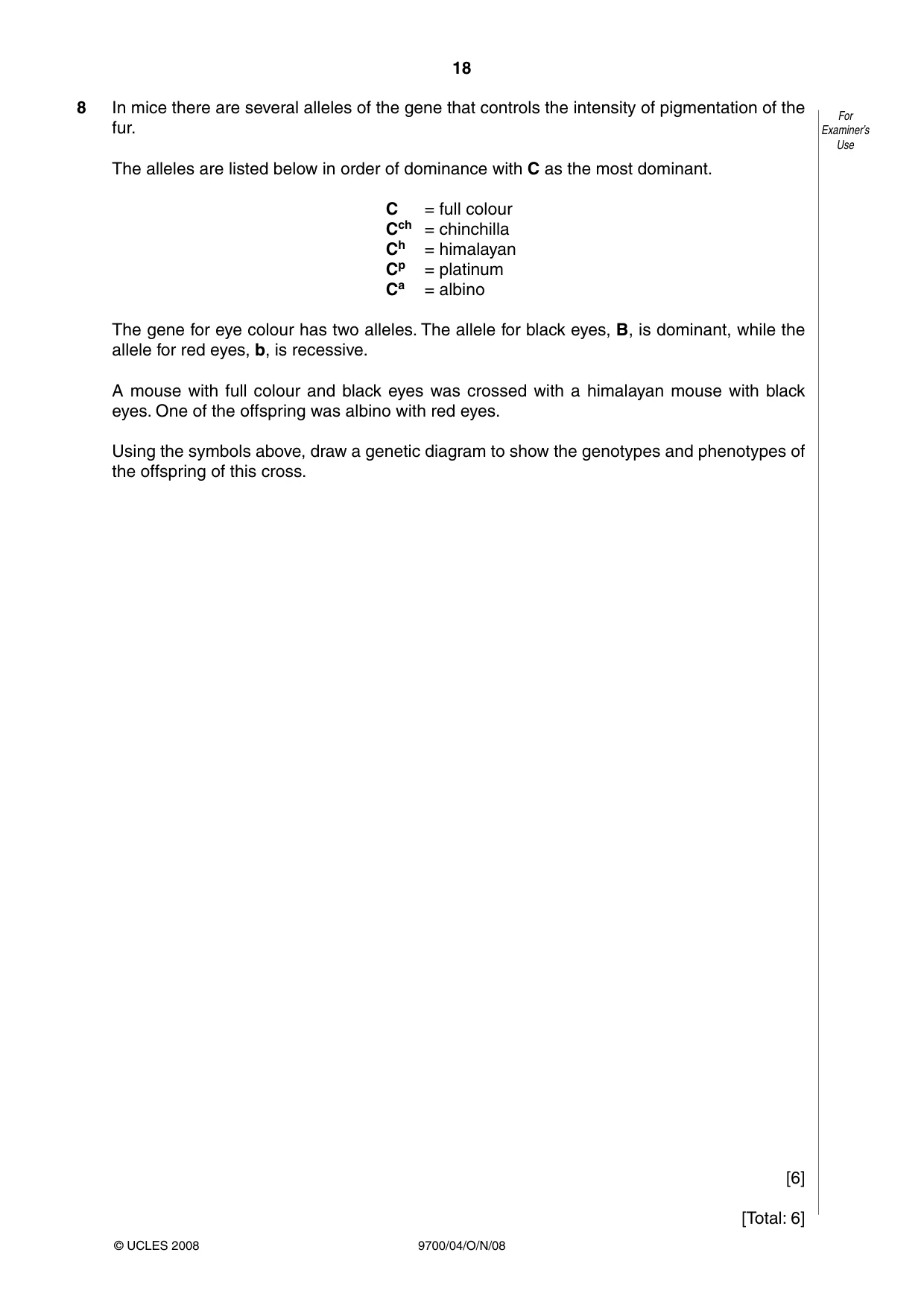 Cambridge A Level Biology 9700 2008 Oct/Nov Paper 4 · Variant 1 question paper, page 18 of 24